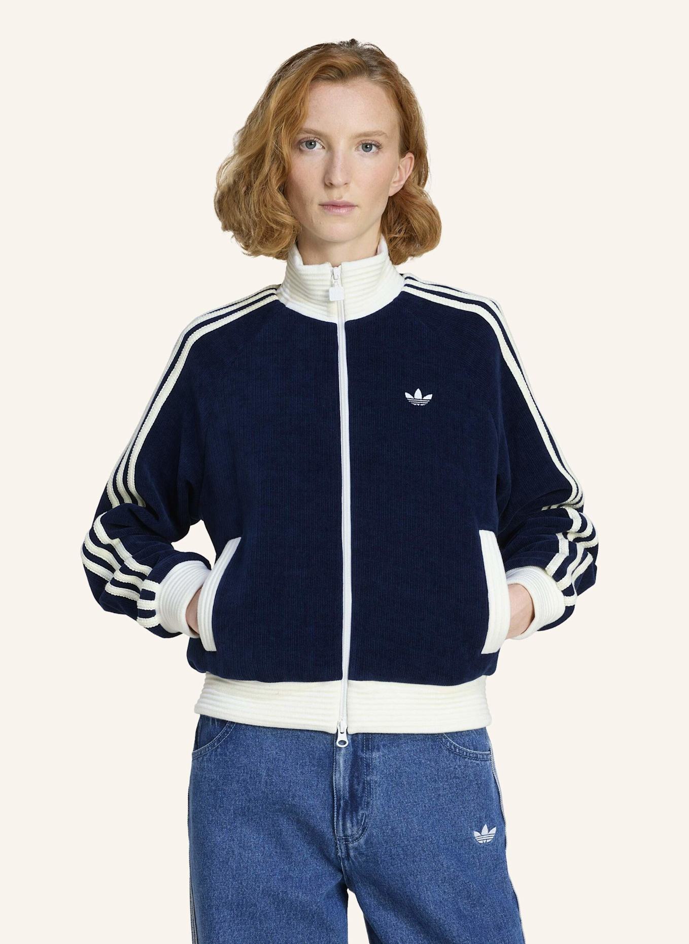 adidas Originals ADIDAS ORIGINALS VELOUR KNIT TRACK TOP: BLAU