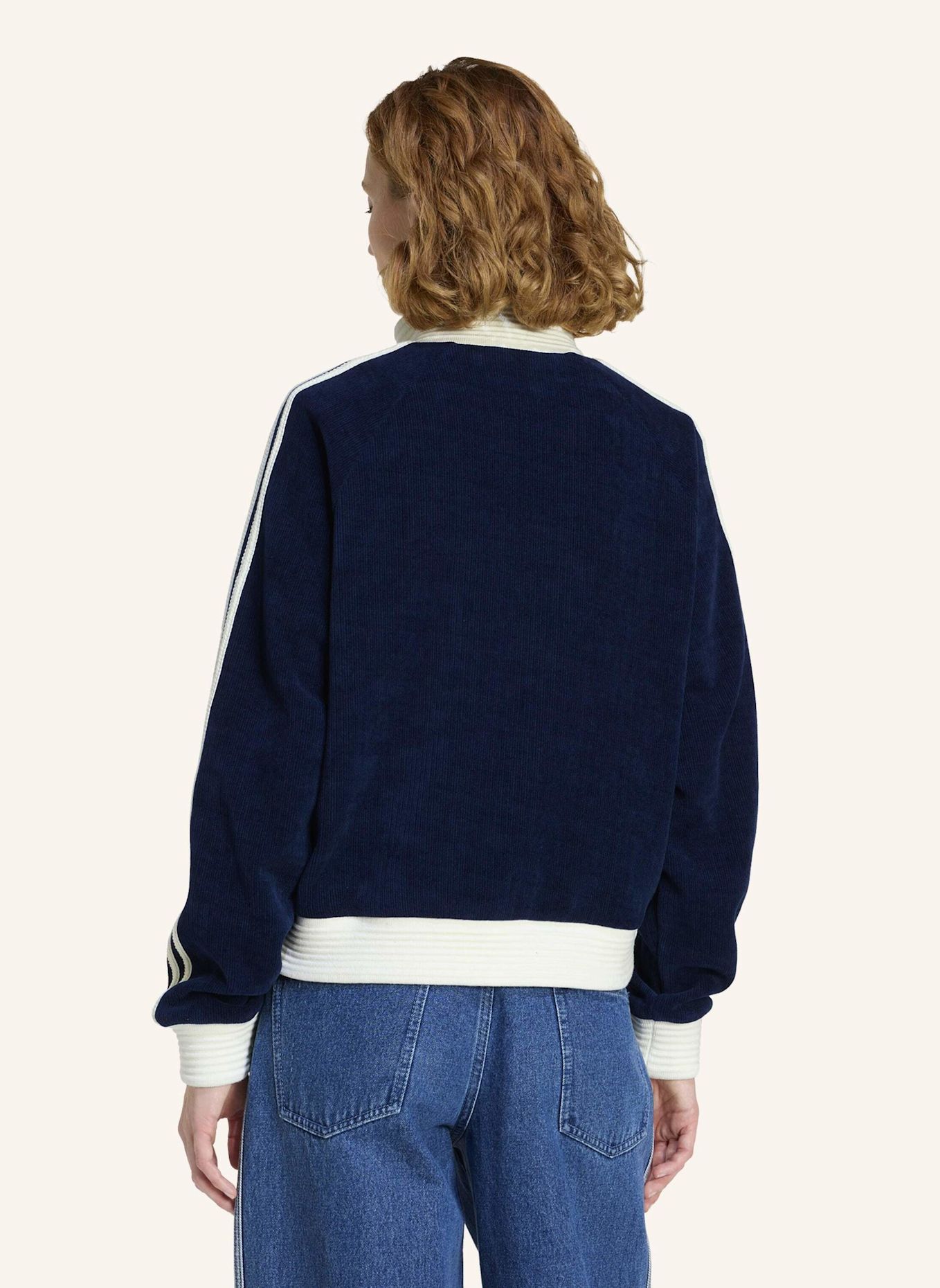 adidas Originals ADIDAS ORIGINALS VELOUR KNIT TRACK TOP: BLAU