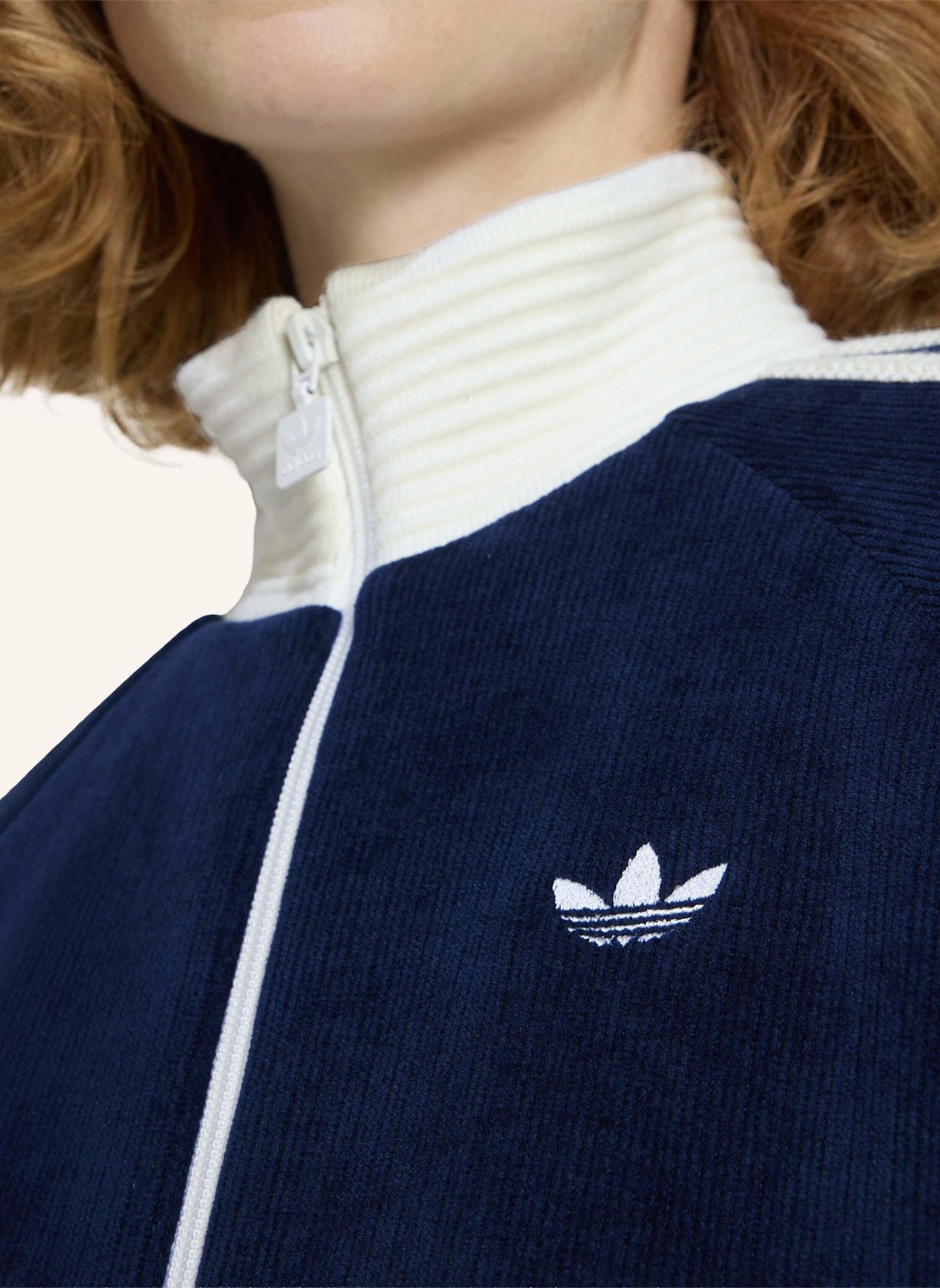 adidas Originals ADIDAS ORIGINALS VELOUR KNIT TRACK TOP: BLAU