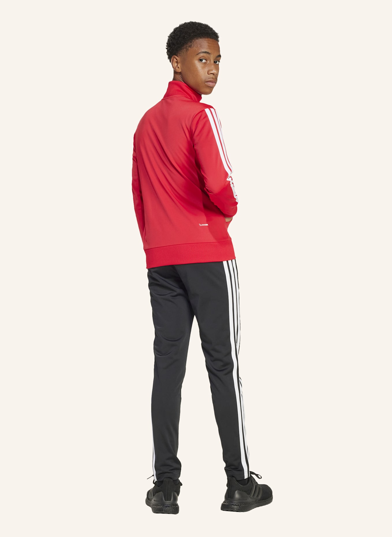 adidas SEASONAL ESSENTIALS TIBERIO 3-STREIFEN TRICOT KIDS TRAININGSANZUG: WEISS