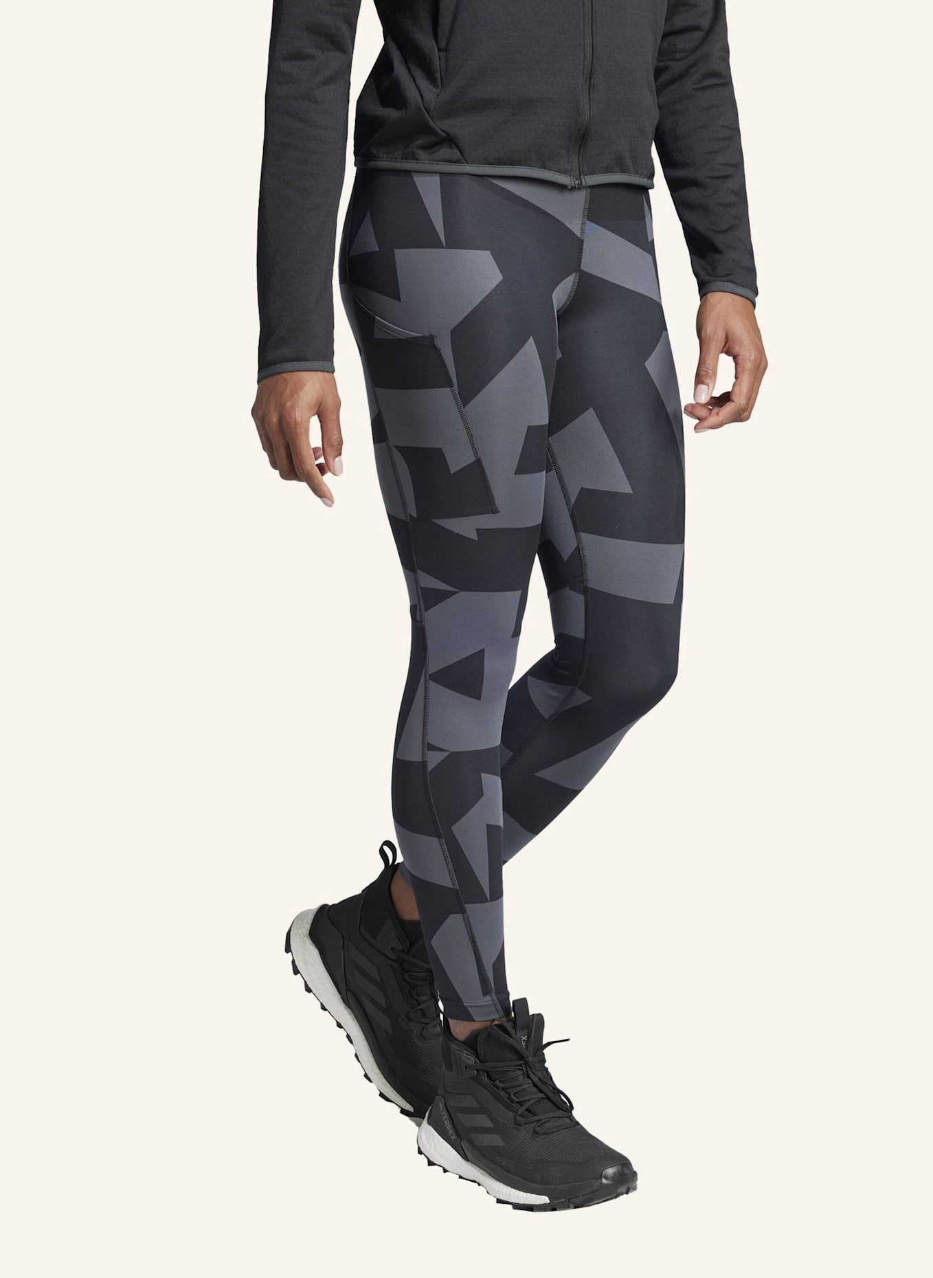 adidas TERREX TERREX MULTI PRINTED LEGGINGS: GRAU/ SCHWARZ