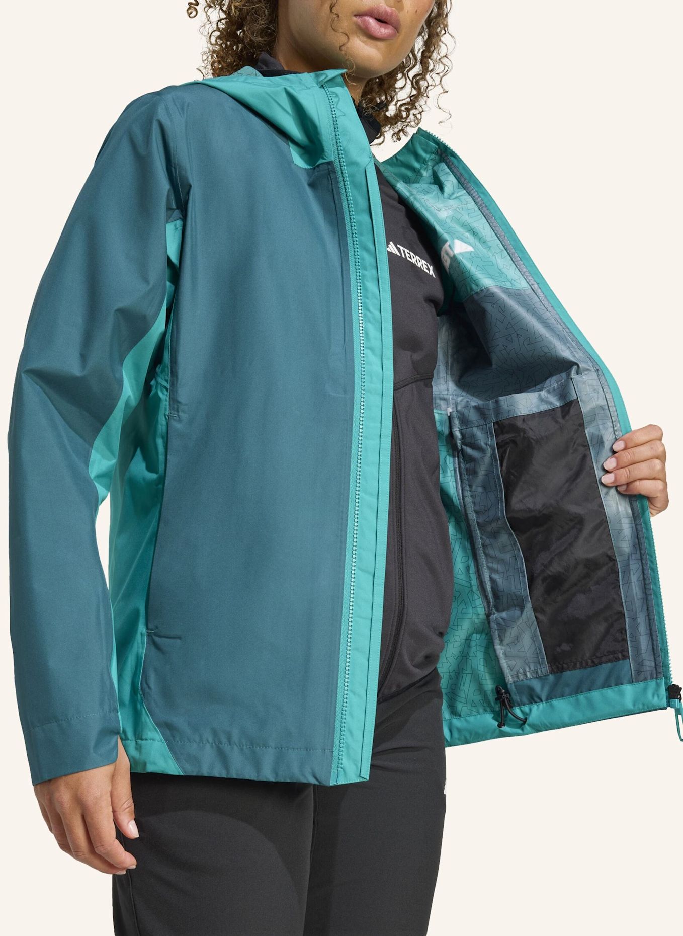 adidas TERREX TERREX MULTI 2.5L RAIN.RDY REGENJACKE: GRÜN/ TÜRKIS