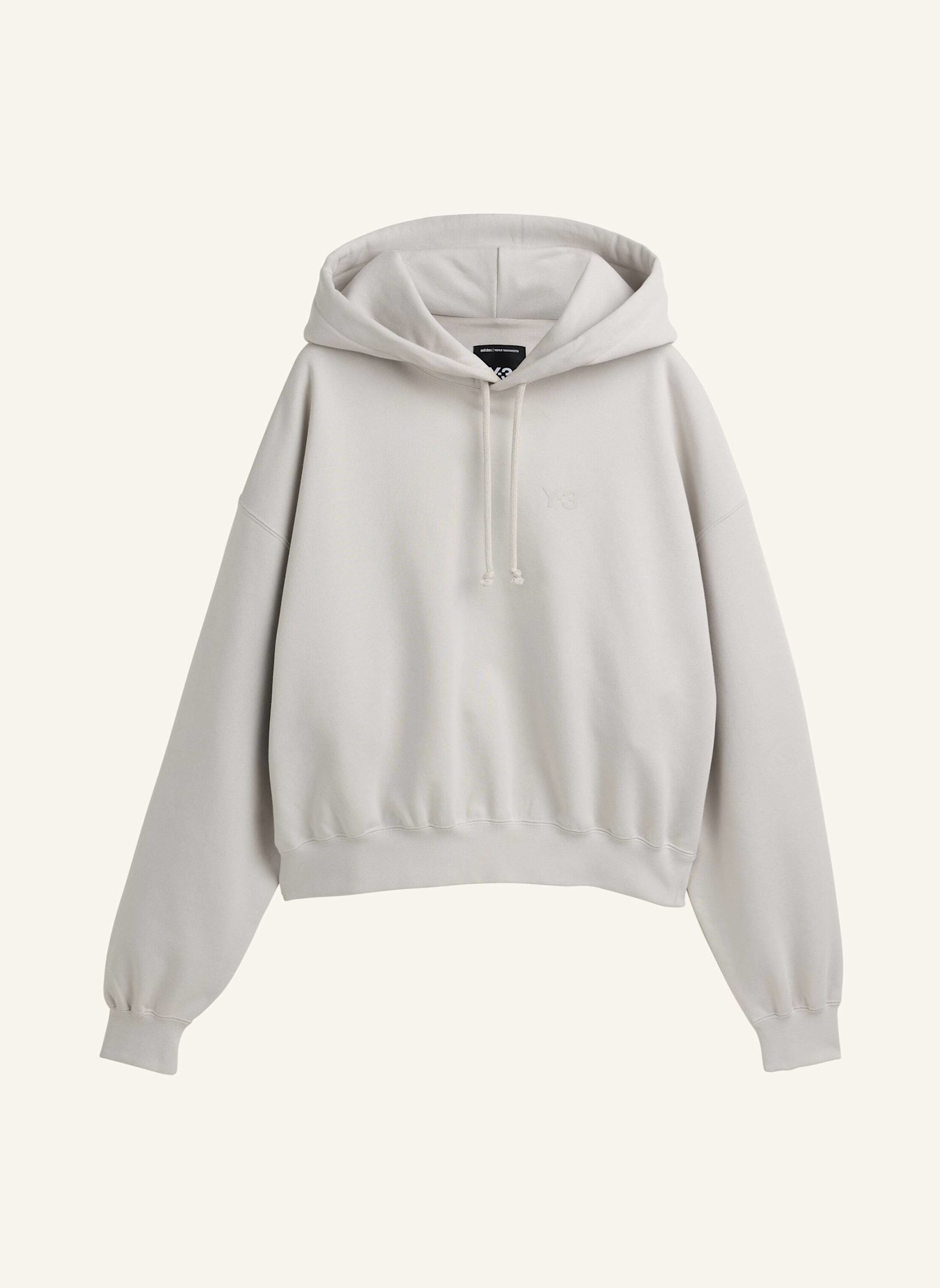 Y-3 Y-3 ANGERAUTES FROTTEE KASTIGE KAPUZENJACKE: GRAU