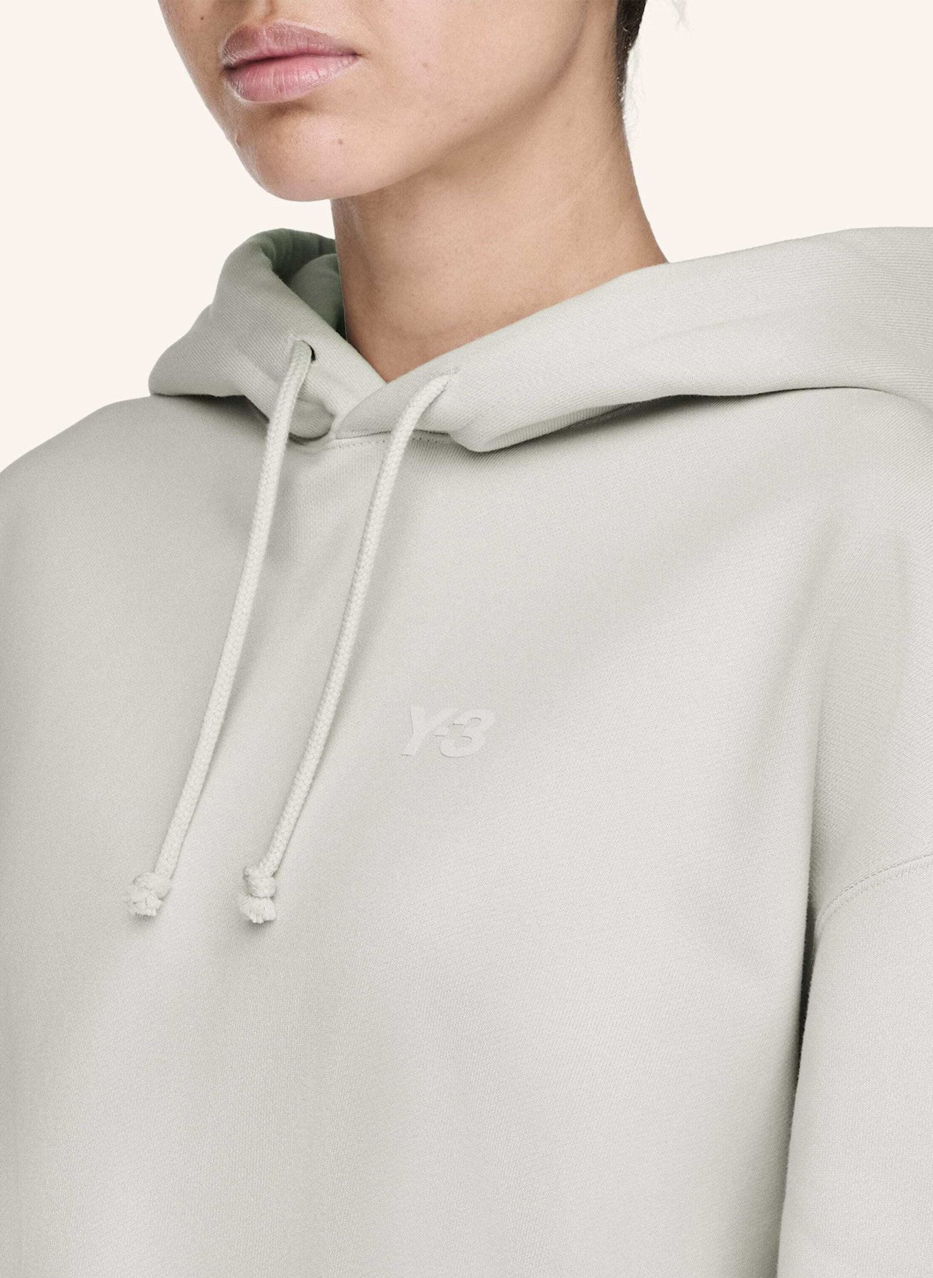 Y-3 Y-3 ANGERAUTES FROTTEE KASTIGE KAPUZENJACKE: GRAU