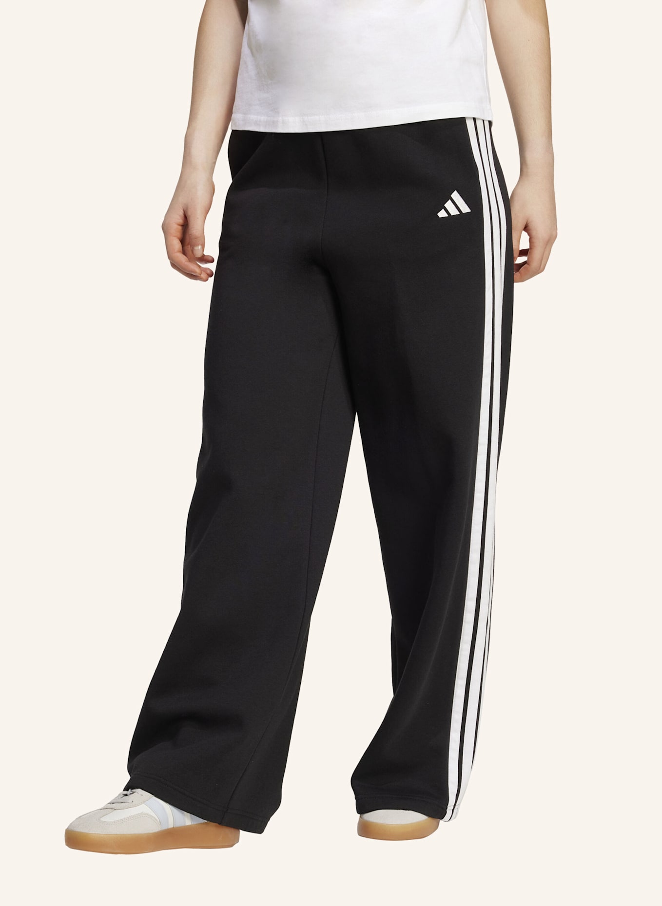 adidas ADIDAS 3-STREIFEN WIDE FLEECEHOSE: SCHWARZ
