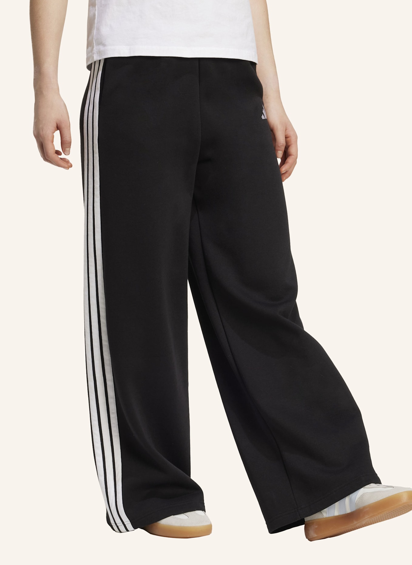 adidas ADIDAS 3-STREIFEN WIDE FLEECEHOSE: SCHWARZ