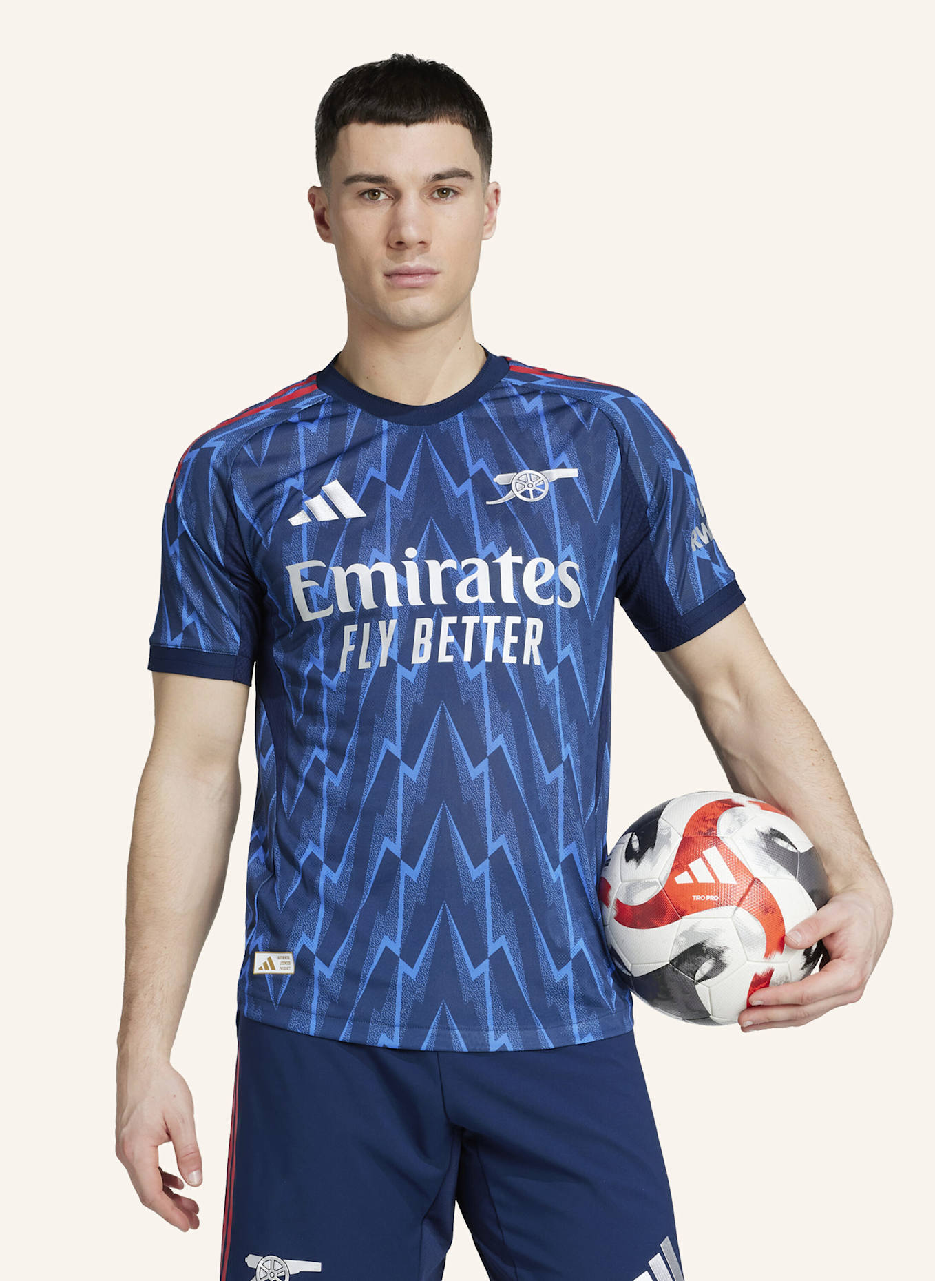 adidas FC ARSENAL 25/26 AUSWÄRTSTRIKOT AUTHENTIC: BLAU/ SILBER