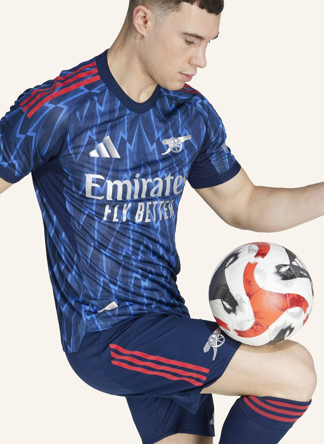 adidas FC ARSENAL 25/26 AUSWÄRTSTRIKOT AUTHENTIC: BLAU/ SILBER