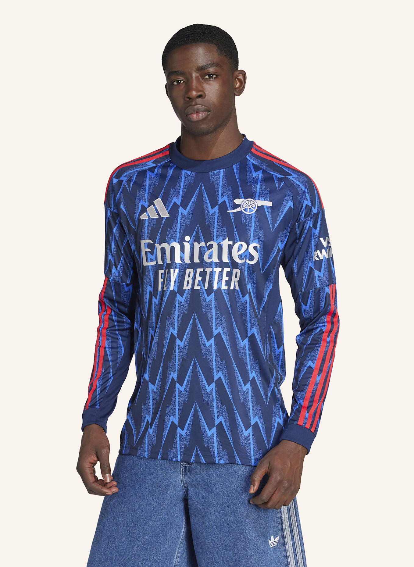 adidas FC ARSENAL 25/26 LONG SLEEVE AUSWÄRTSTRIKOT: BLAU/ GRAU