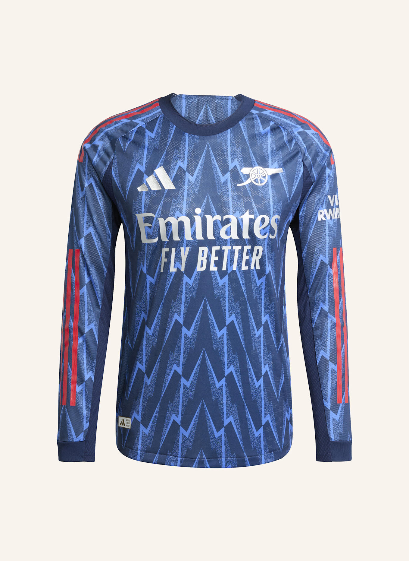 adidas ARSENAL 25/26 LANGARM AUTHENTIC AUSWÄRTSTRIKOT: BLAU/ SILBER