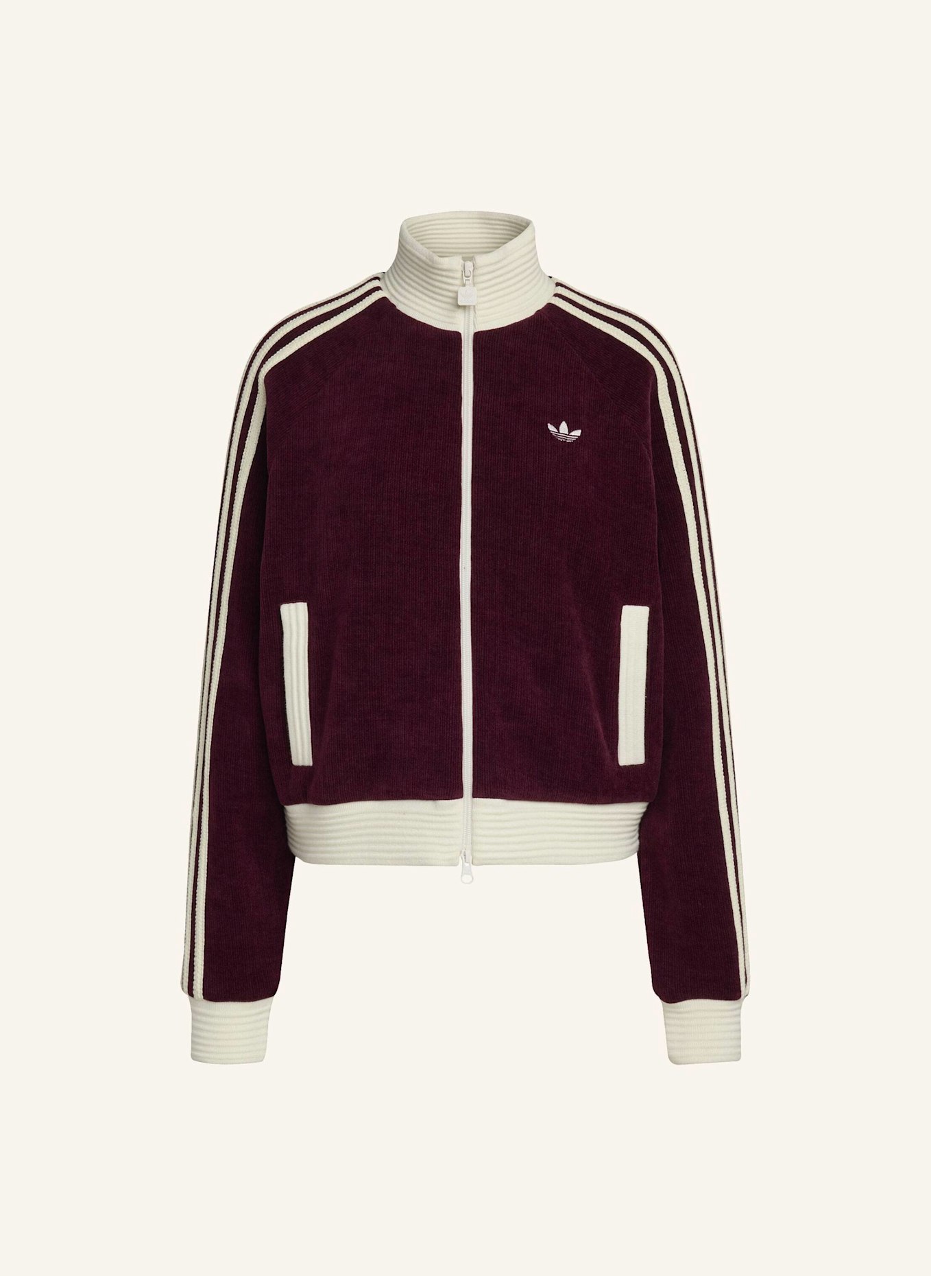 adidas Originals ADIDAS ORIGINALS VELOUR KNIT TRACK TOP: ROT