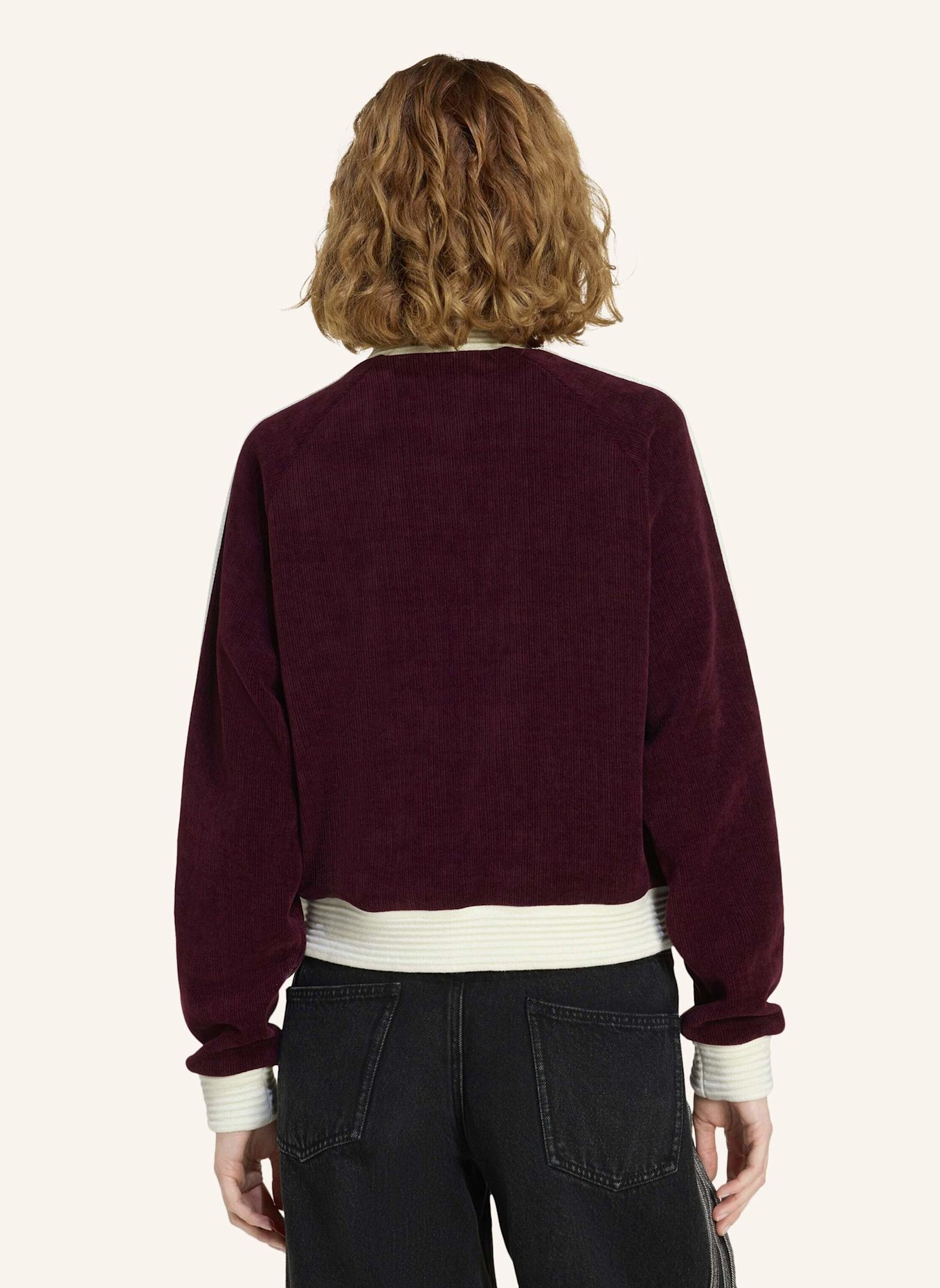 adidas Originals ADIDAS ORIGINALS VELOUR KNIT TRACK TOP: ROT