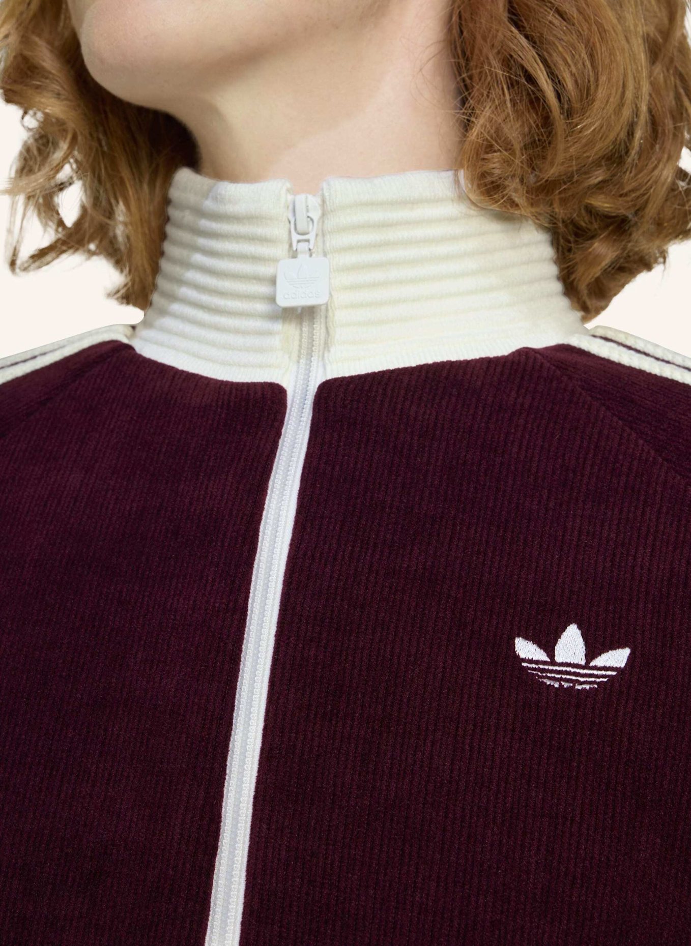 adidas Originals ADIDAS ORIGINALS VELOUR KNIT TRACK TOP: ROT