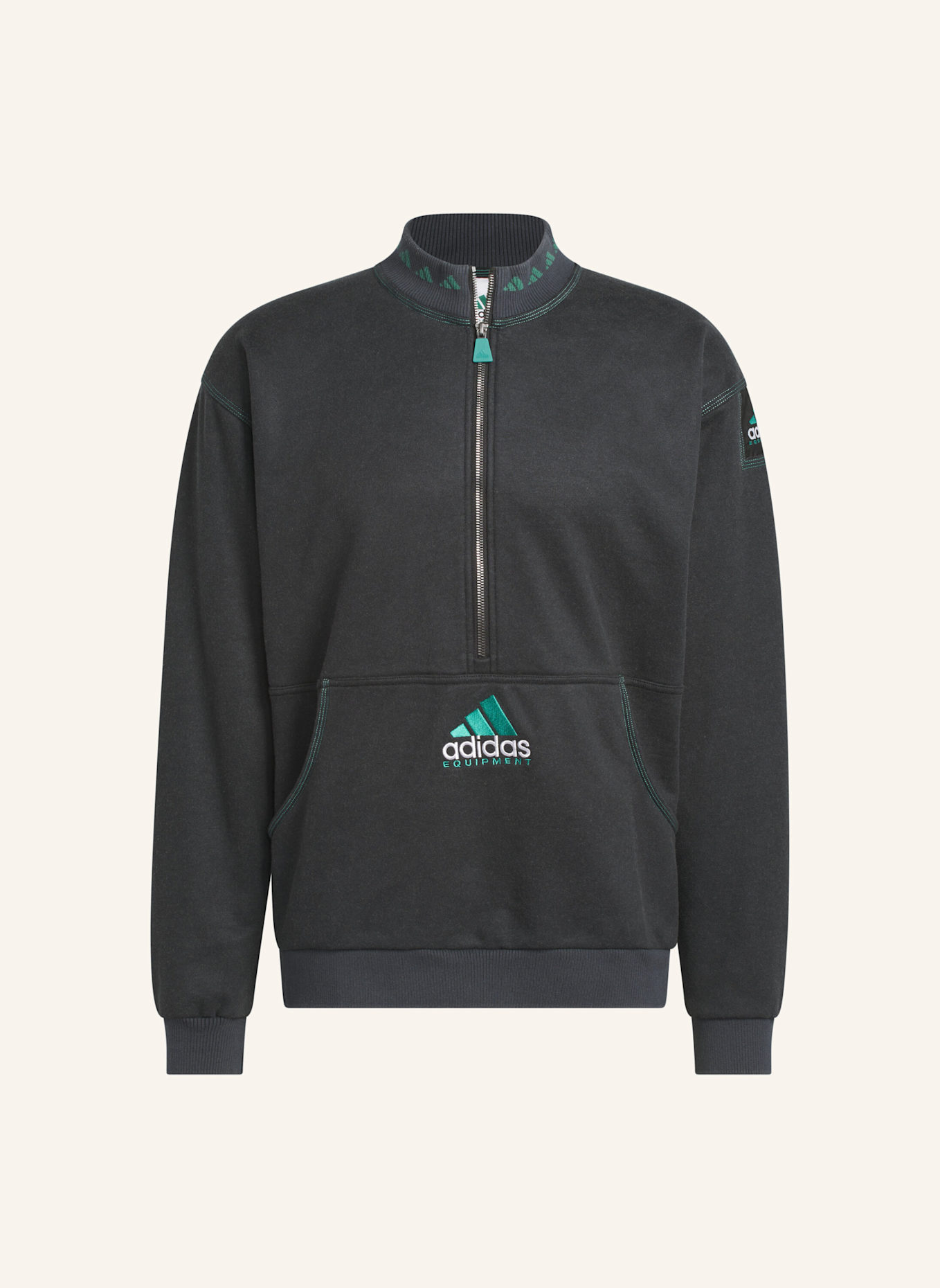 adidas EQUIPMENT QUARTER-ZIP OBERTEIL: SCHWARZ