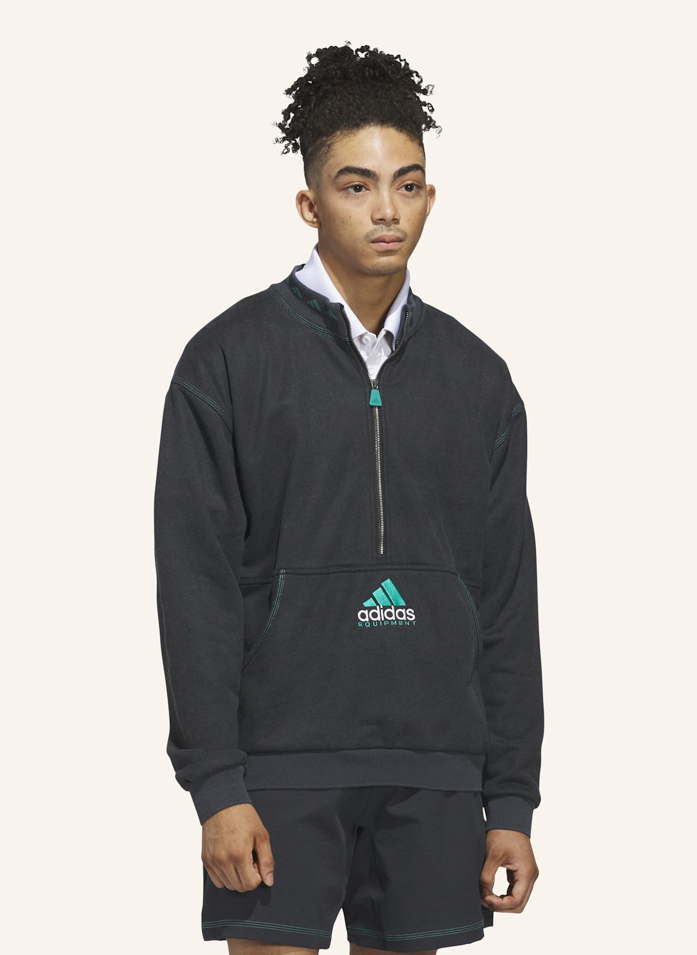 adidas EQUIPMENT QUARTER-ZIP OBERTEIL: SCHWARZ