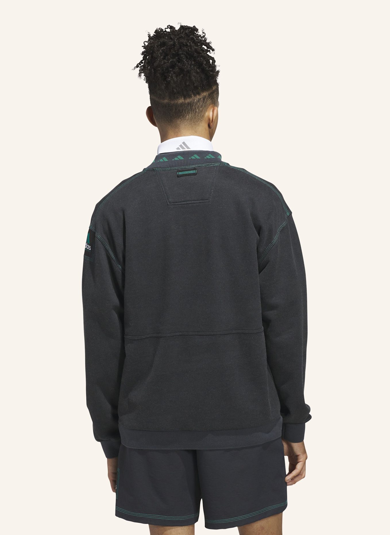 adidas EQUIPMENT QUARTER-ZIP OBERTEIL: SCHWARZ