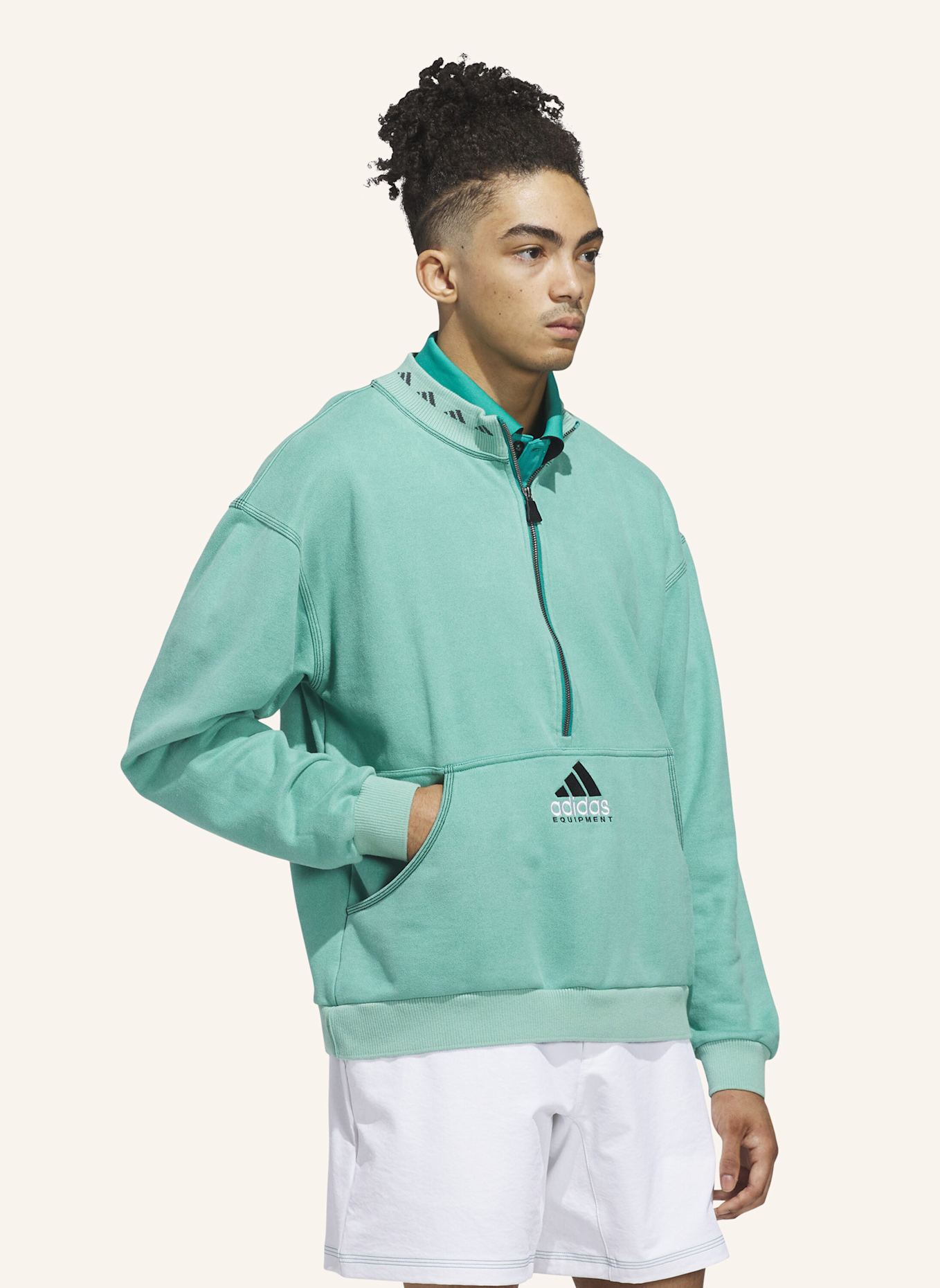 adidas EQUIPMENT QUARTER-ZIP OBERTEIL: GRÜN