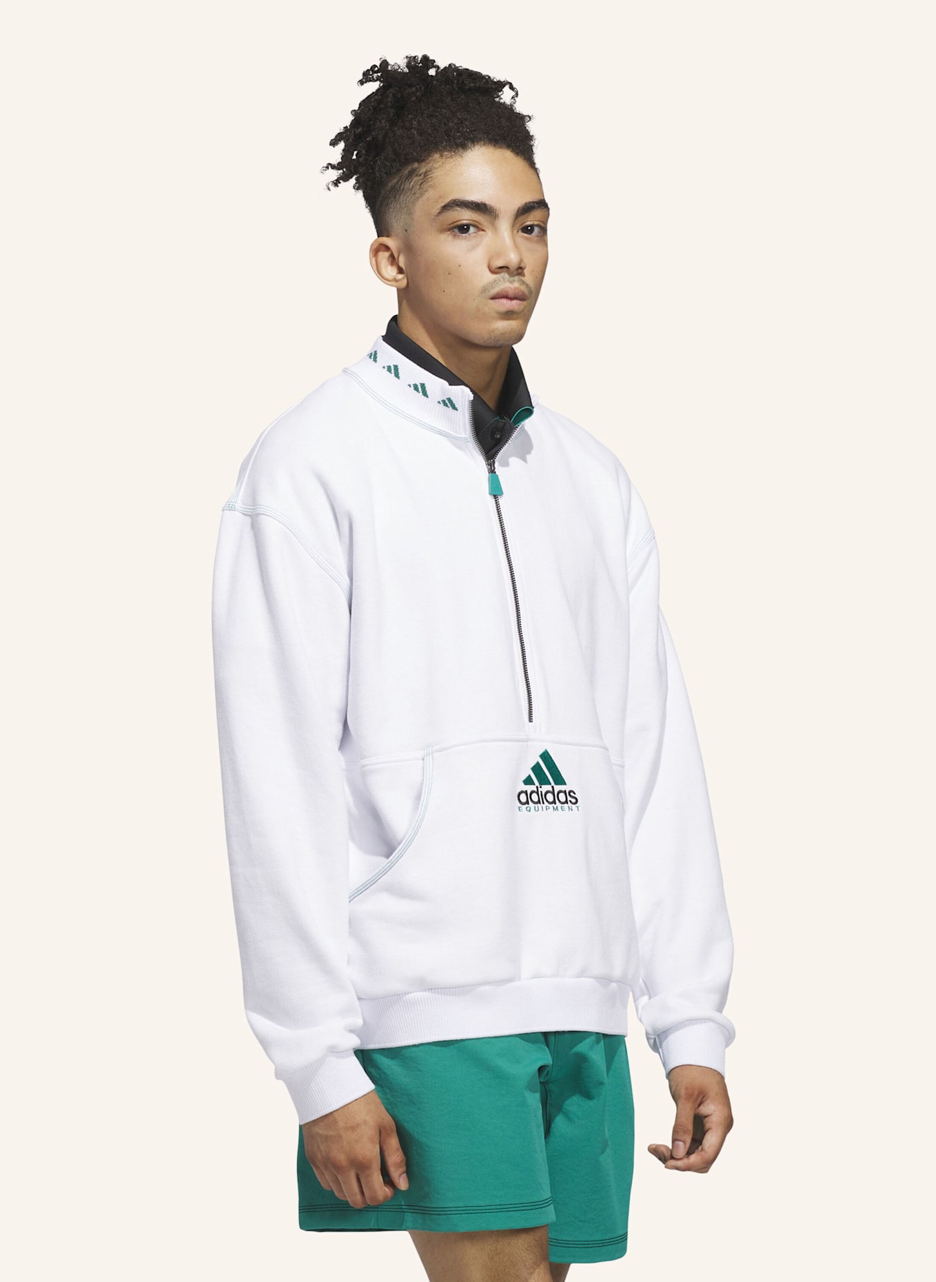 adidas EQUIPMENT QUARTER-ZIP OBERTEIL: WEISS