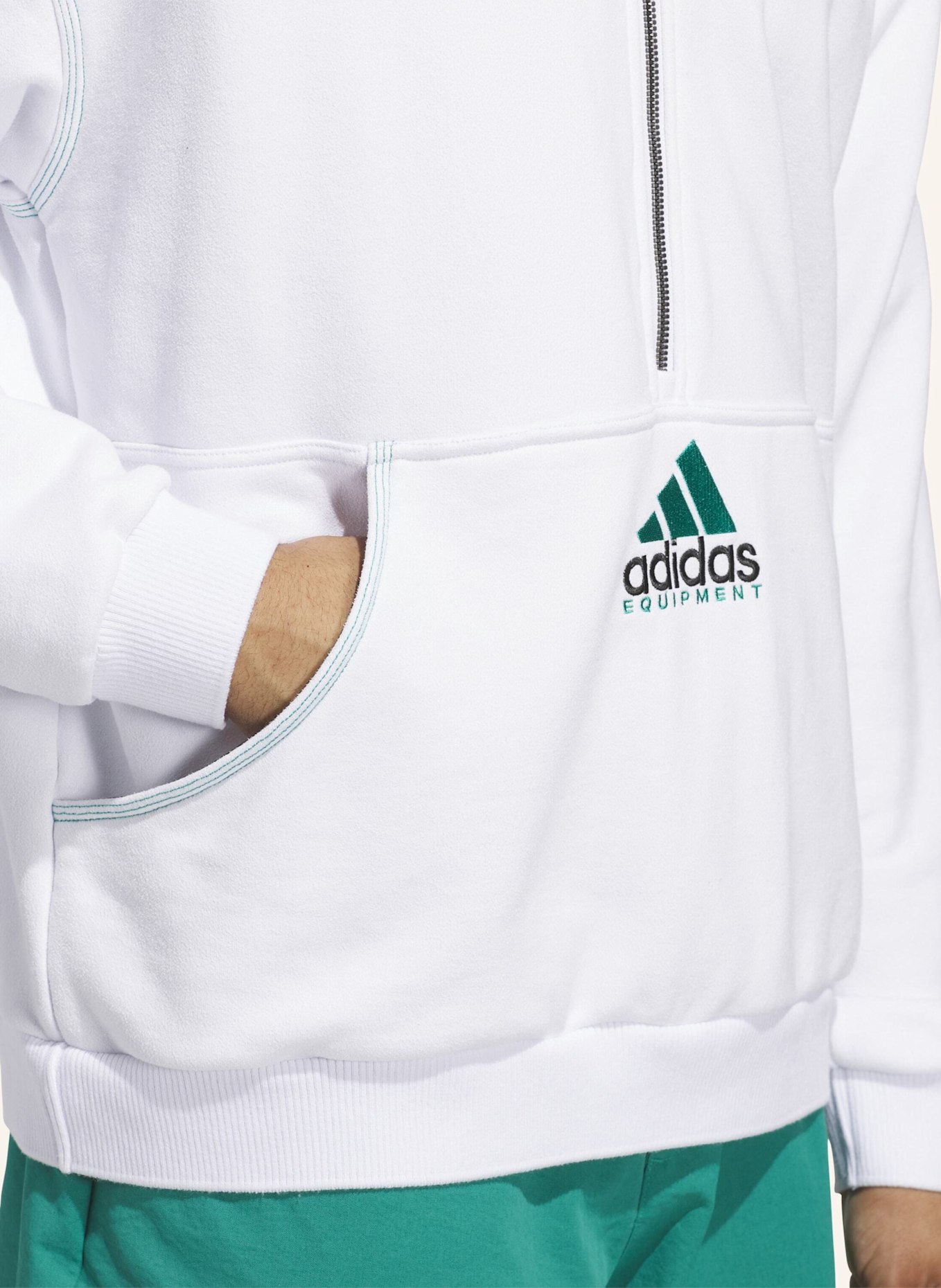 adidas EQUIPMENT QUARTER-ZIP OBERTEIL: WEISS