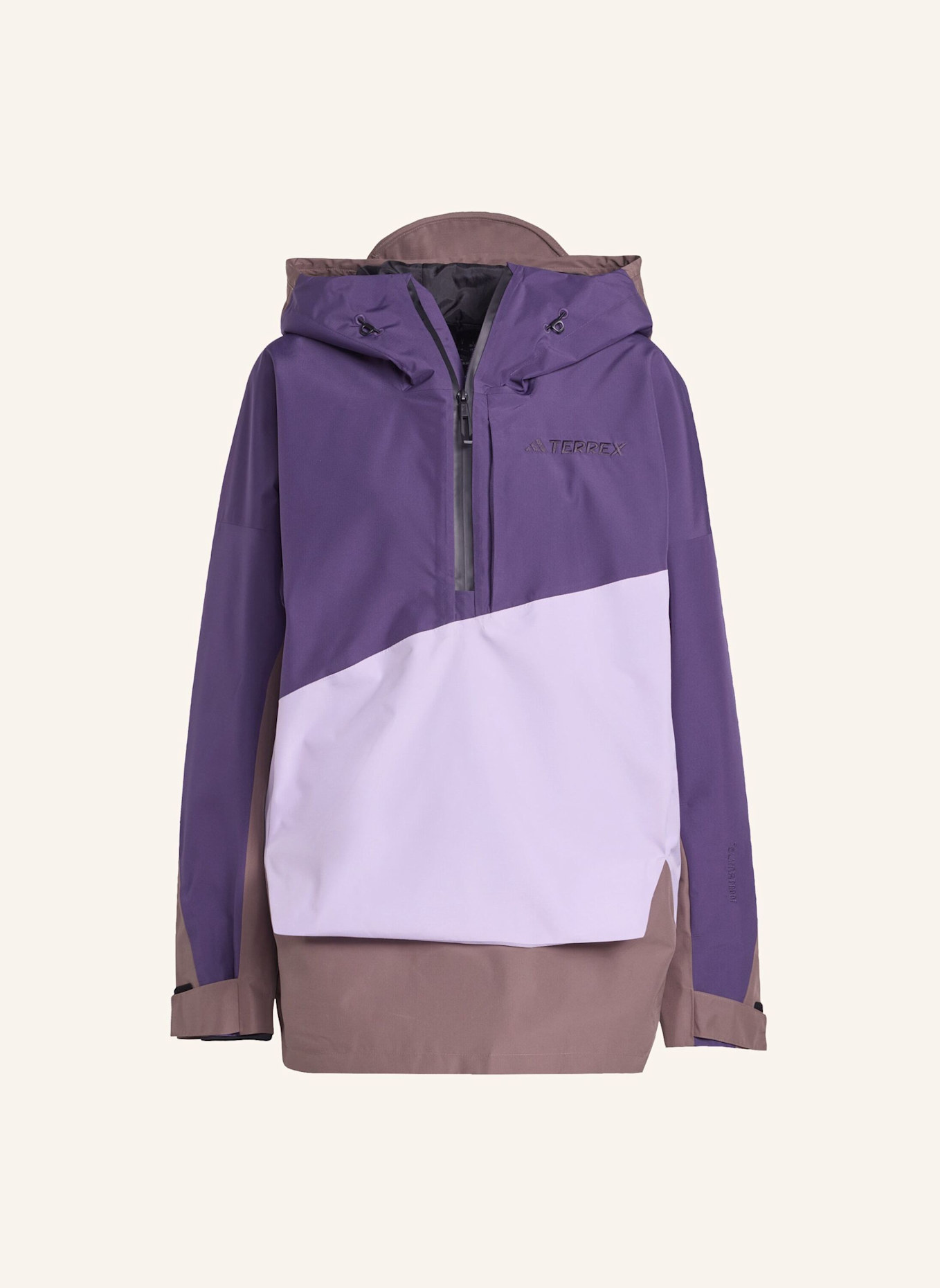 adidas TERREX TERREX XPLORIC 2-LAGIGER, GEFÜTTERTER CLIMAPROOF ANORAK: DUNKELLILA/ HELLLILA/ HELLBRAUN