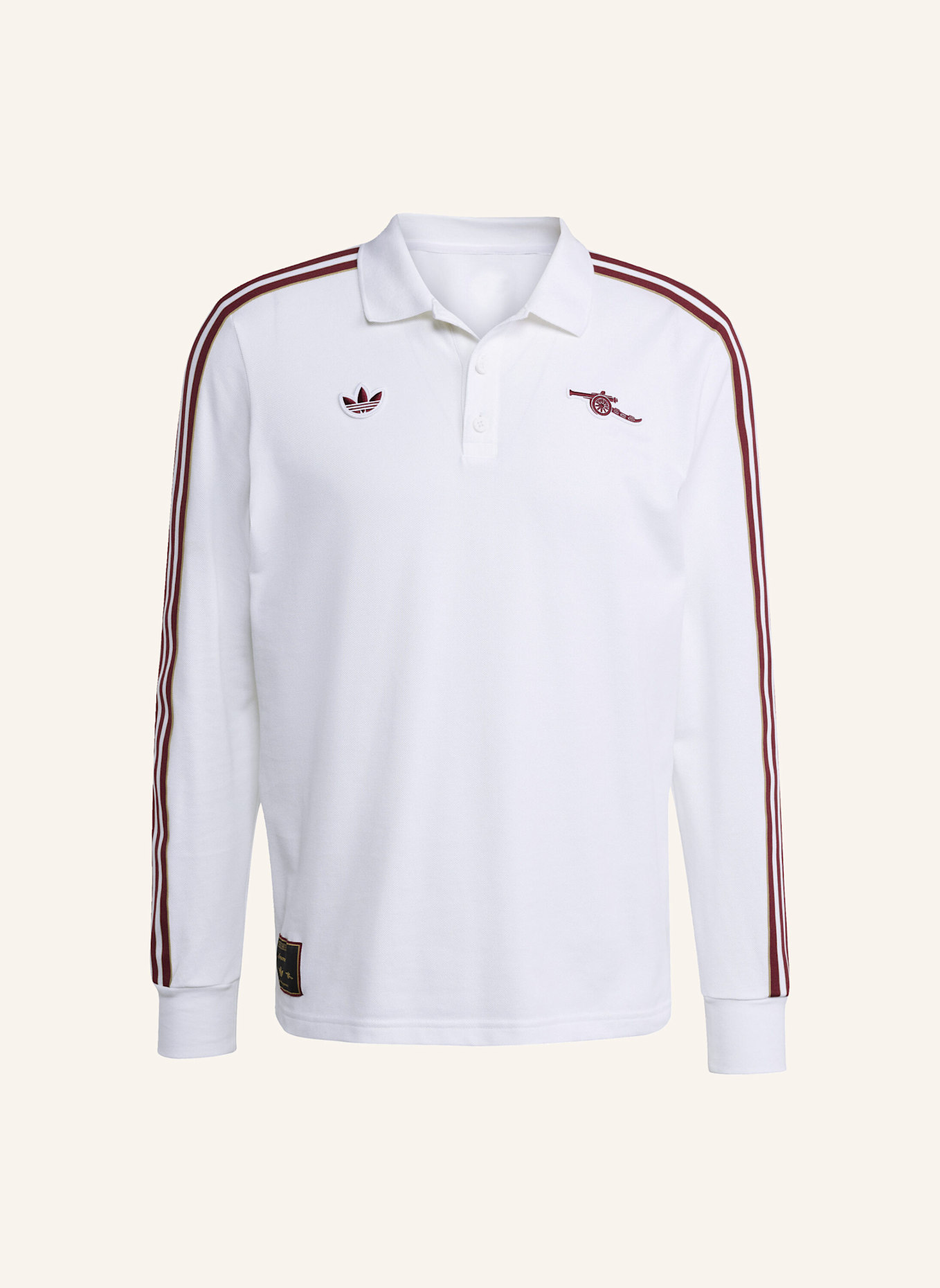 adidas Originals FC ARSENAL TERRACE ICONS LONGSLEEVE POLOSHIRT: WEISS