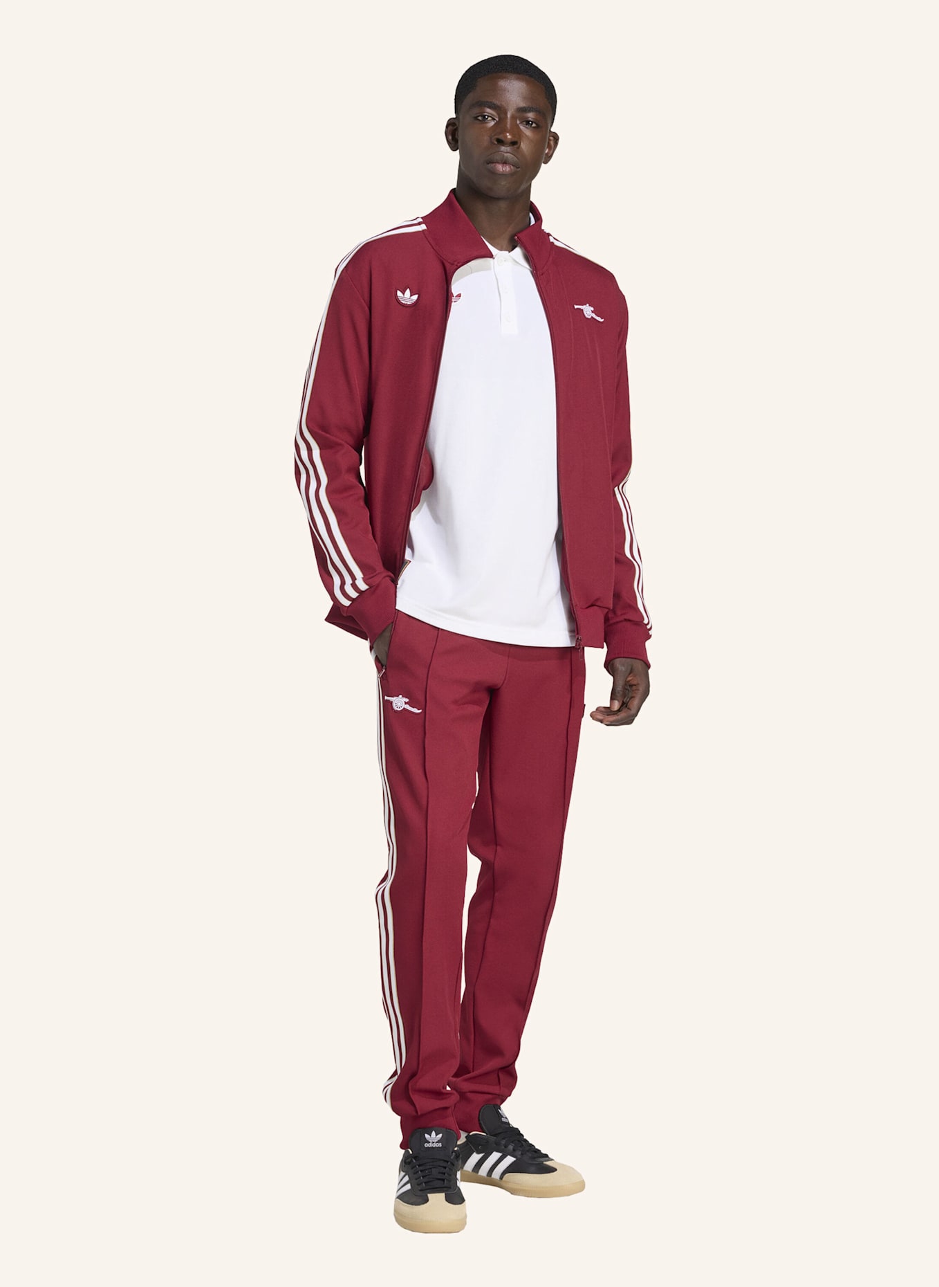 adidas Originals FC ARSENAL TERRACE ICONS LONGSLEEVE POLOSHIRT: WEISS