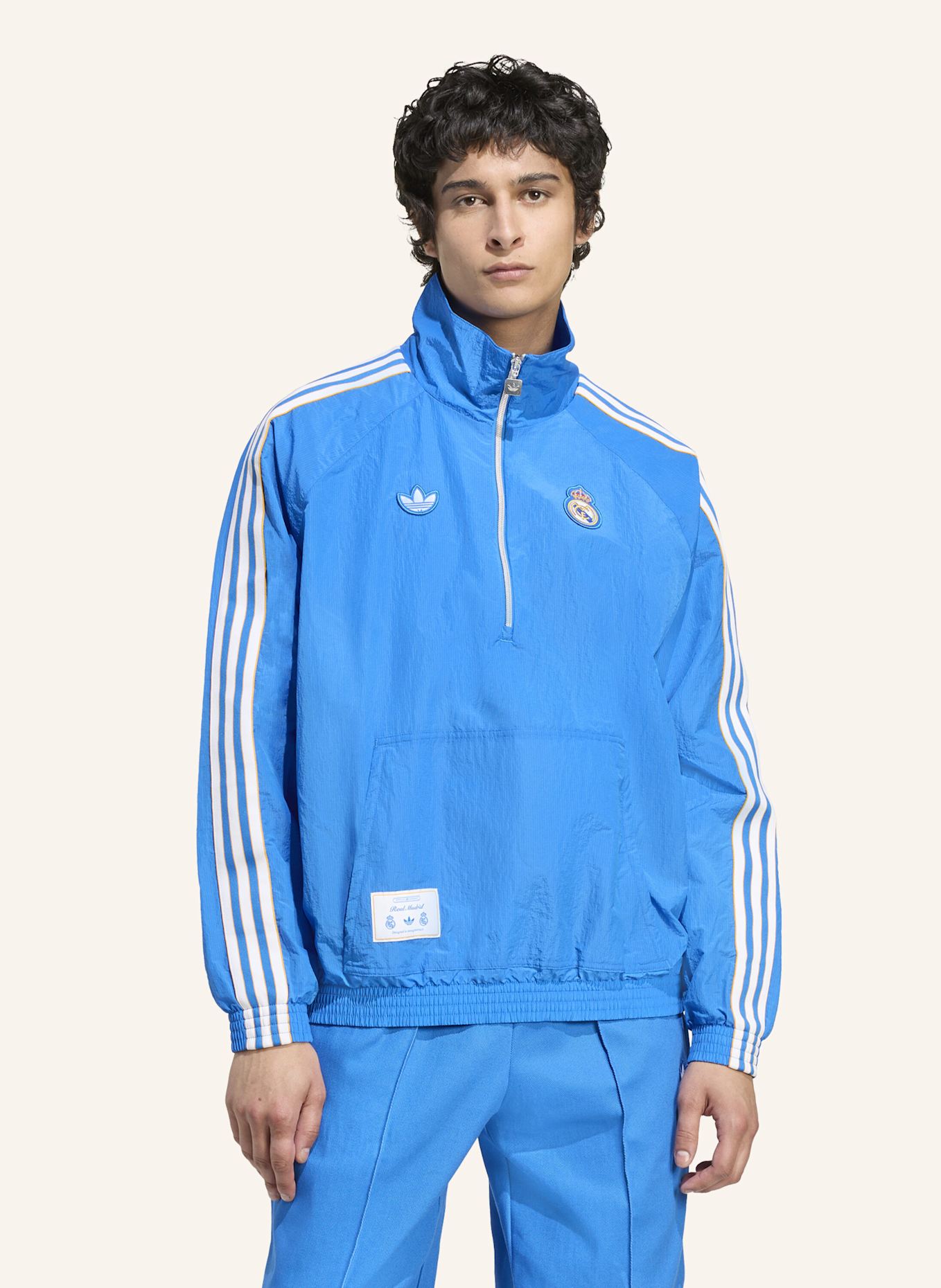 adidas Originals REAL MADRID TERRACE ICONS HALF-ZIP JACKE: BLAU