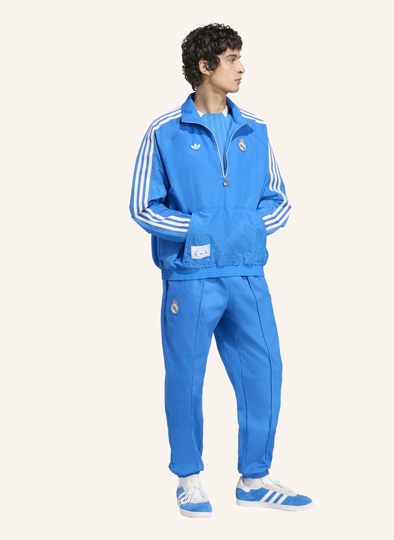 adidas Originals REAL MADRID TERRACE ICONS HALF-ZIP JACKE: BLAU