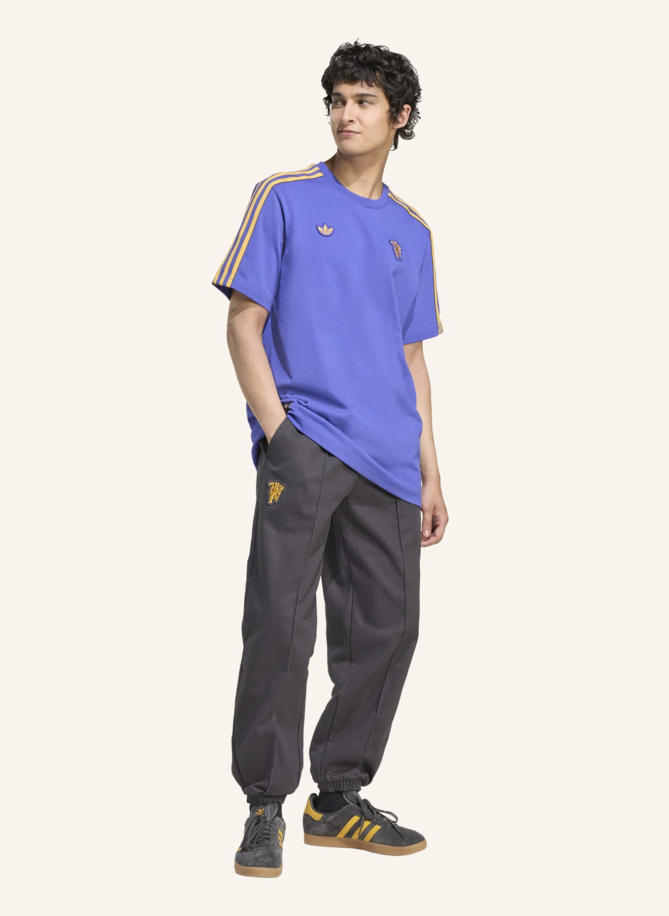 adidas Originals MANCHESTER UNITED TERRACE ICONS T-SHIRT: BLAU