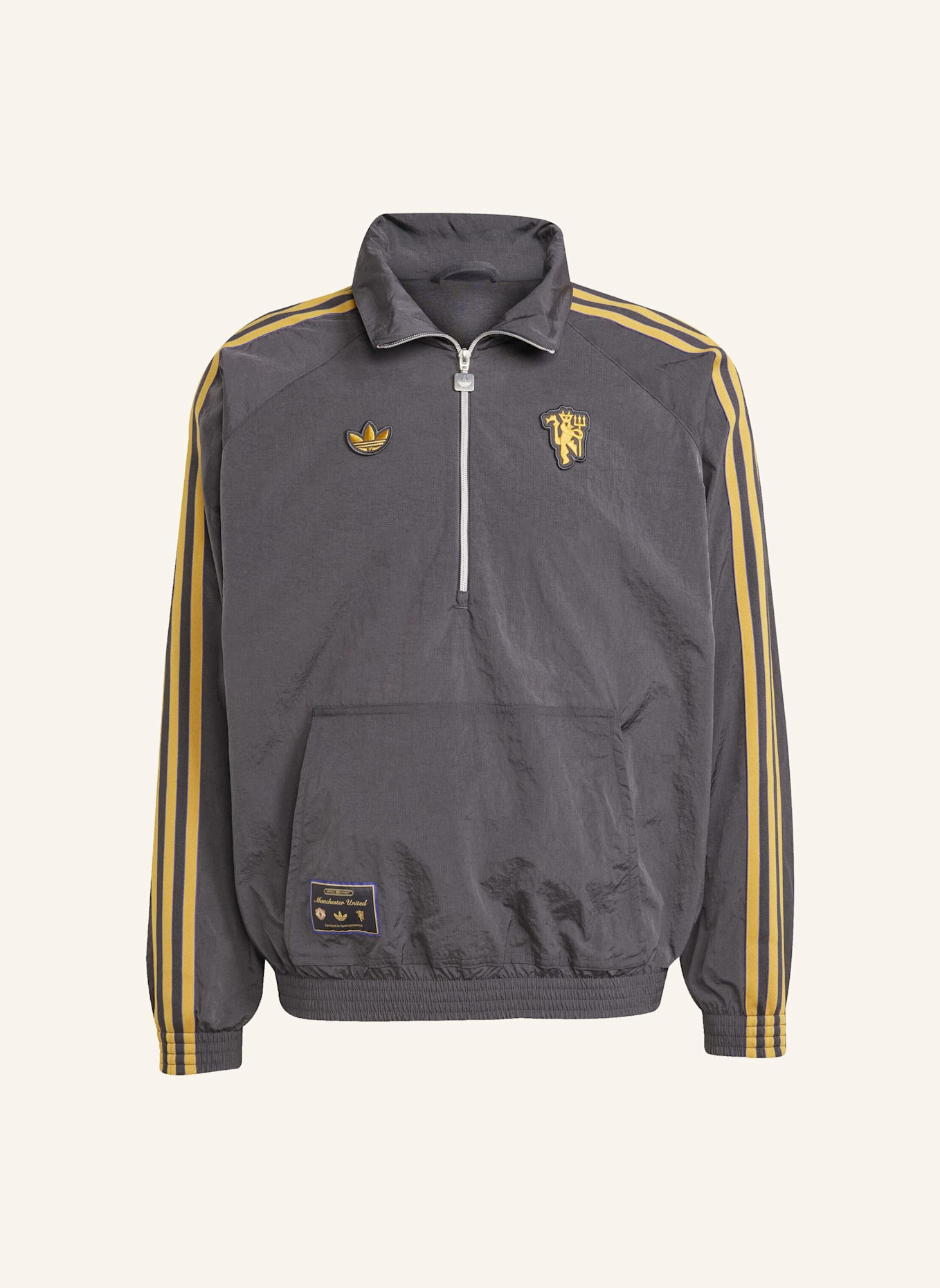 adidas Originals MANCHESTER UNITED TERRACE ICONS HALF-ZIP JACKE: SCHWARZ