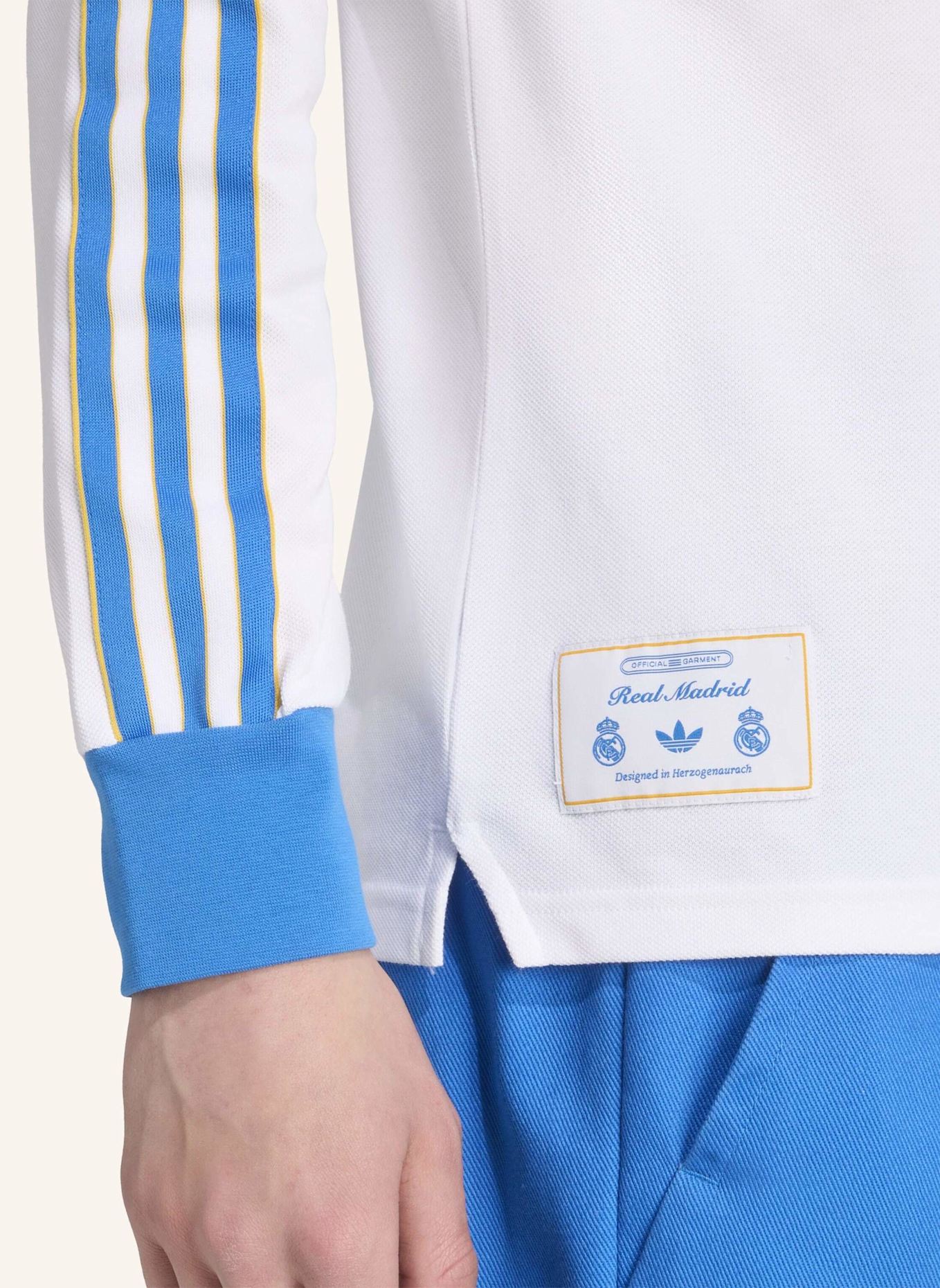 adidas Originals REAL MADRID TERRACE ICONS LANGÄRMELIGES POLOSHIRT: WEISS