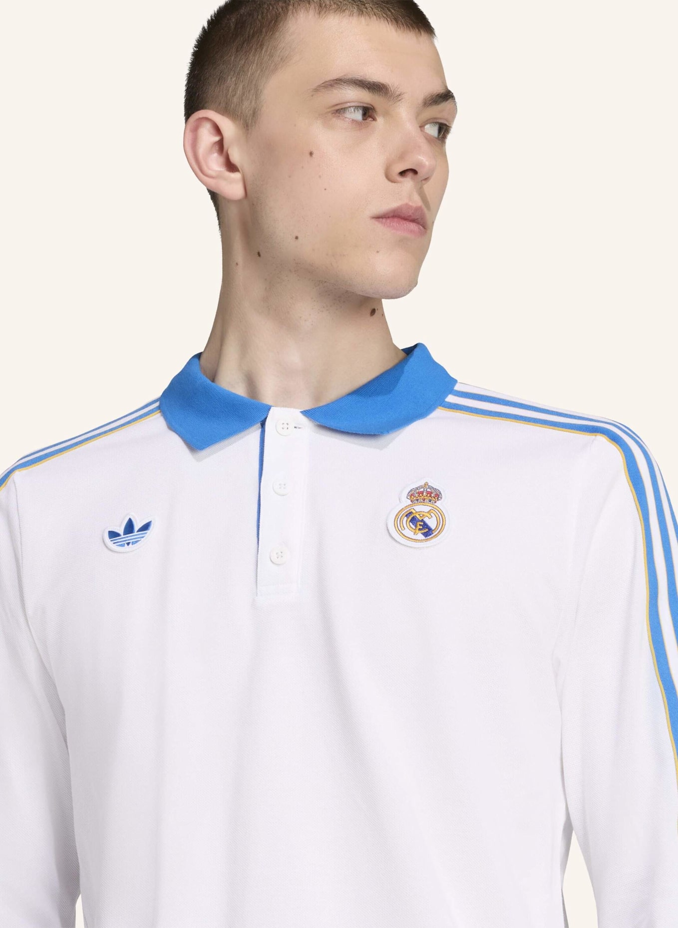 adidas Originals REAL MADRID TERRACE ICONS LANGÄRMELIGES POLOSHIRT: WEISS