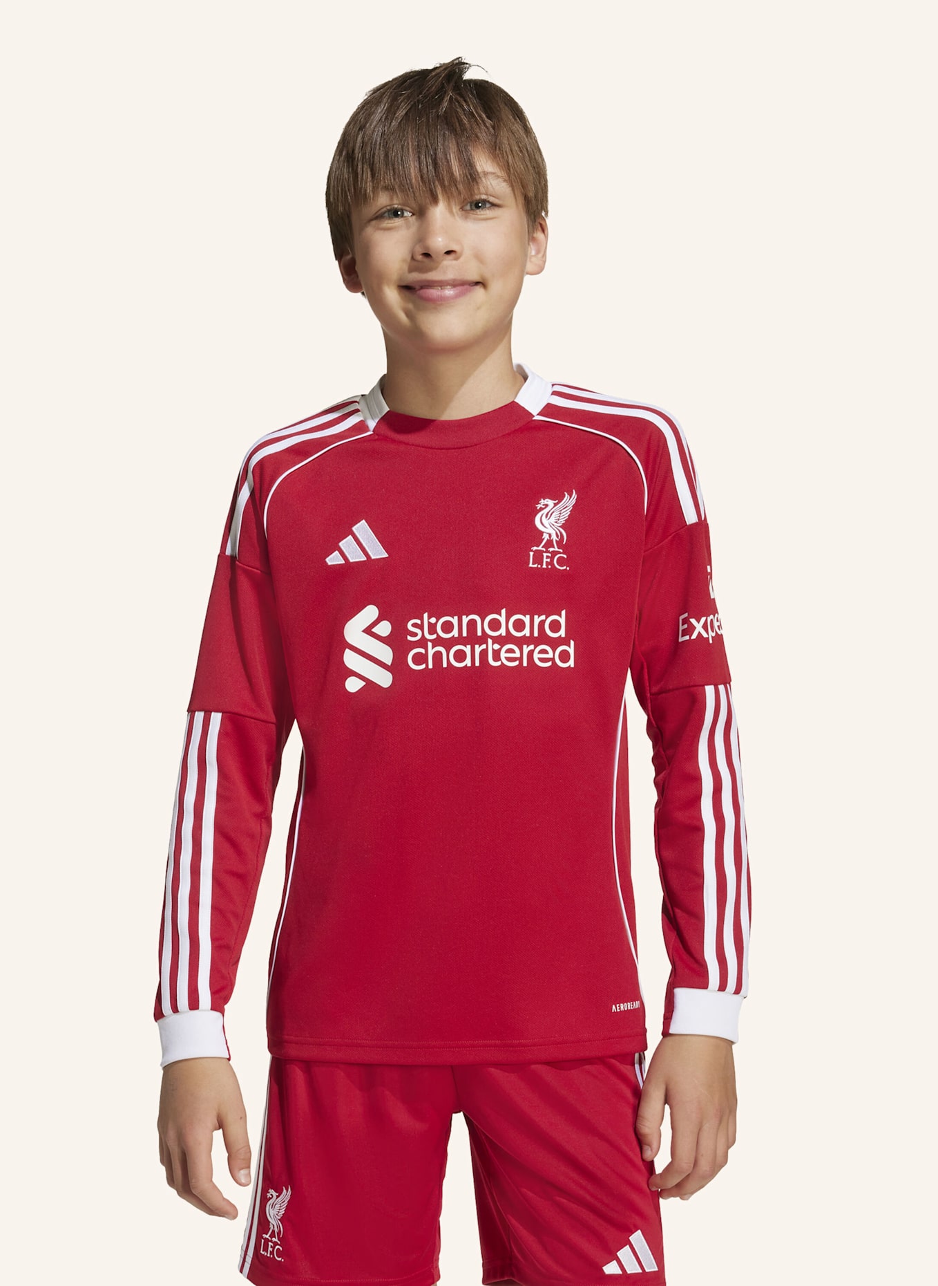 adidas FC LIVERPOOL 25/26 KIDS LANGARM-HEIMTRIKOT: ROT
