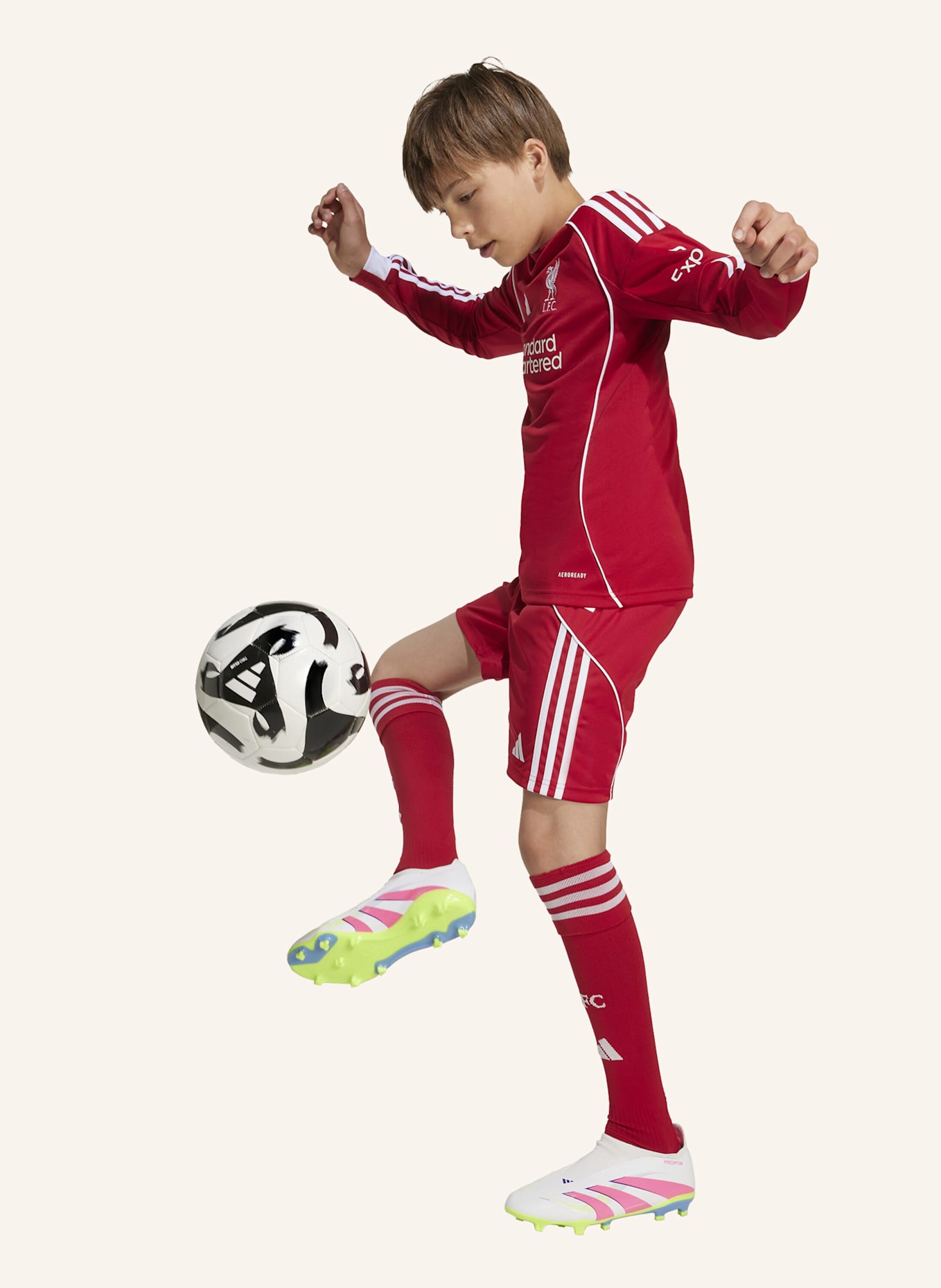 adidas FC LIVERPOOL 25/26 KIDS LANGARM-HEIMTRIKOT: ROT