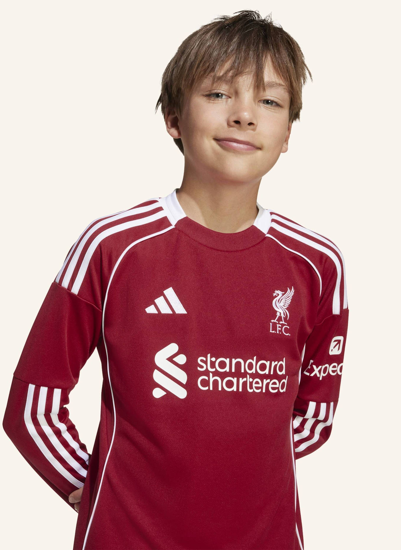 adidas FC LIVERPOOL 25/26 KIDS LANGARM-HEIMTRIKOT: ROT