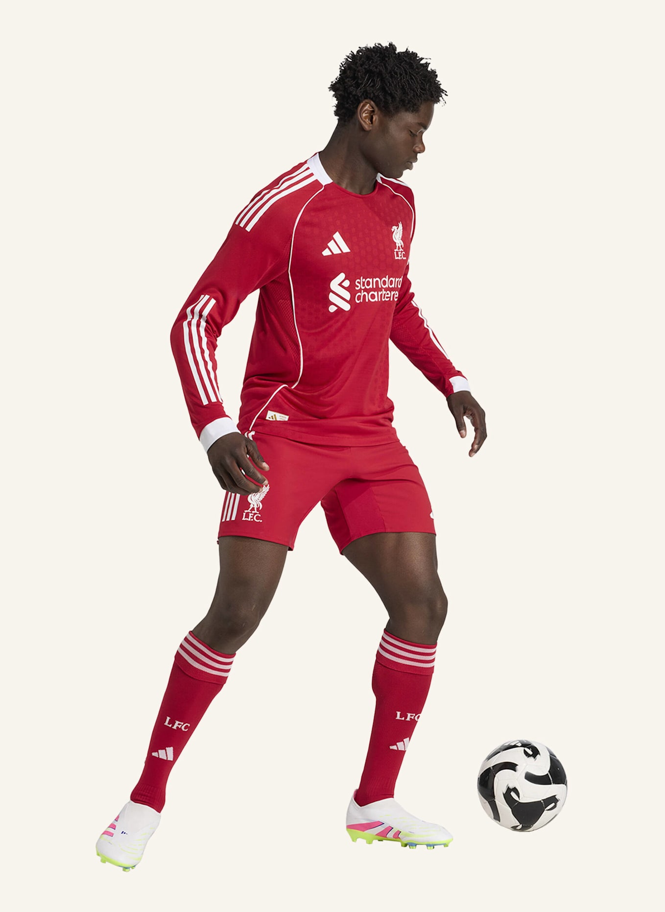 adidas FC LIVERPOOL 25/26 LANGÄRMELIGES HEIMTRIKOT AUTHENTIC: ROT