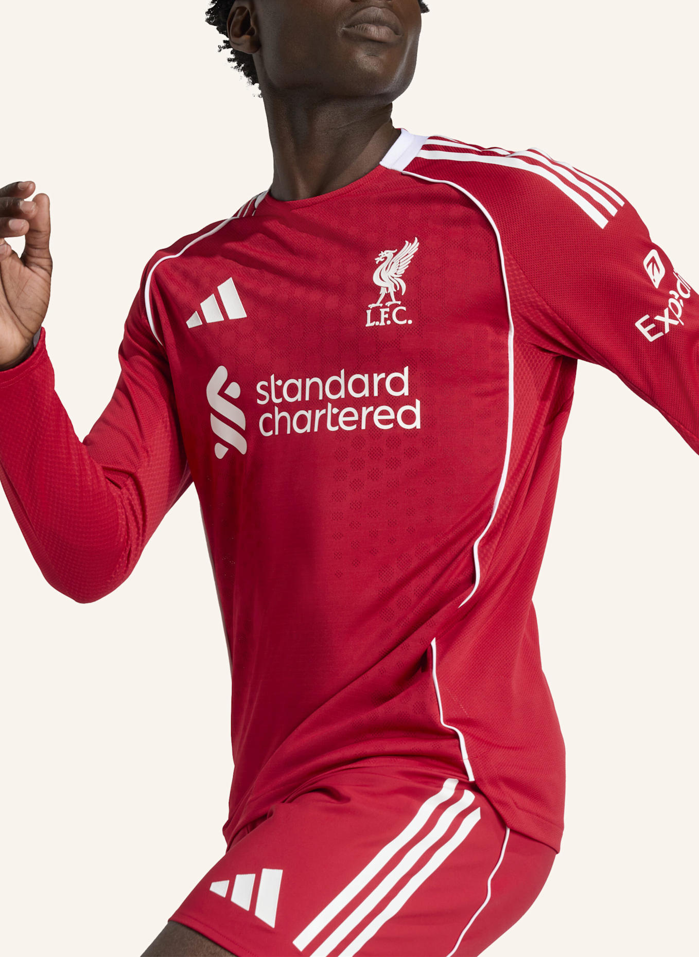 adidas FC LIVERPOOL 25/26 LANGÄRMELIGES HEIMTRIKOT AUTHENTIC: ROT