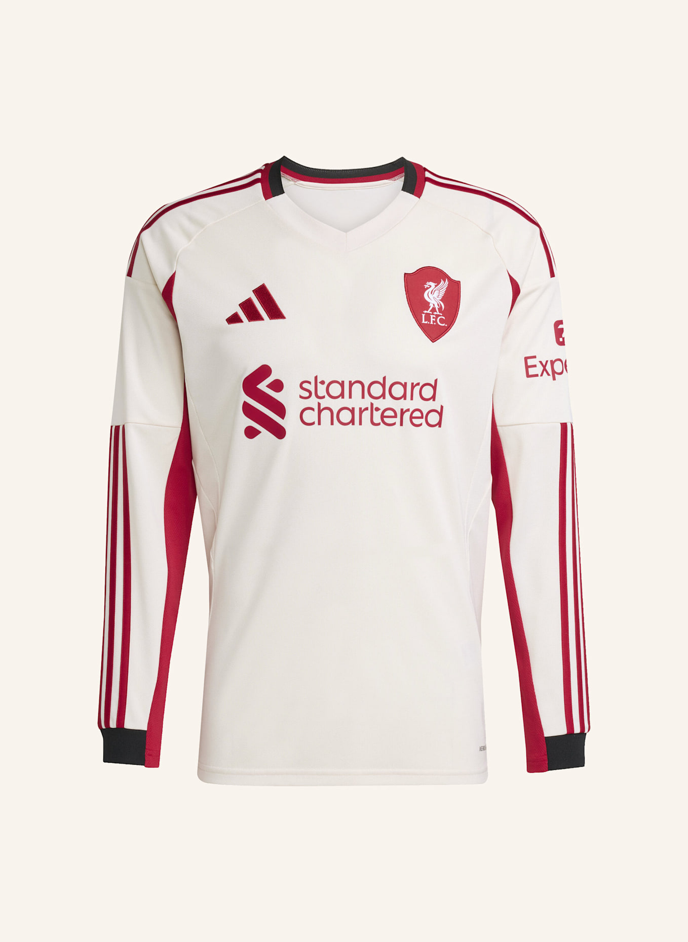 adidas FC LIVERPOOL 25/26 AUSWÄRTSTRIKOT, LANGÄRMLIG: WEISS