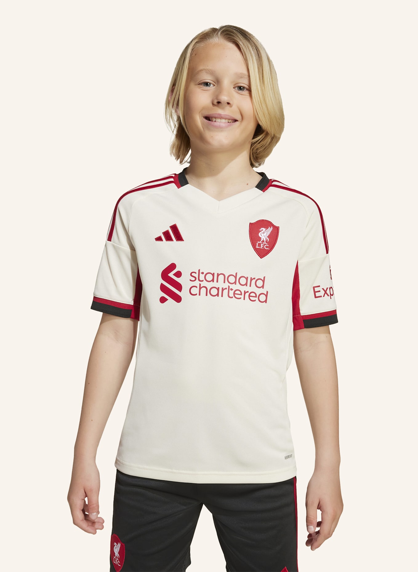 adidas LIVERPOOL FC 25/26 AUSWÄRTSTRIKOT KINDER: WEISS