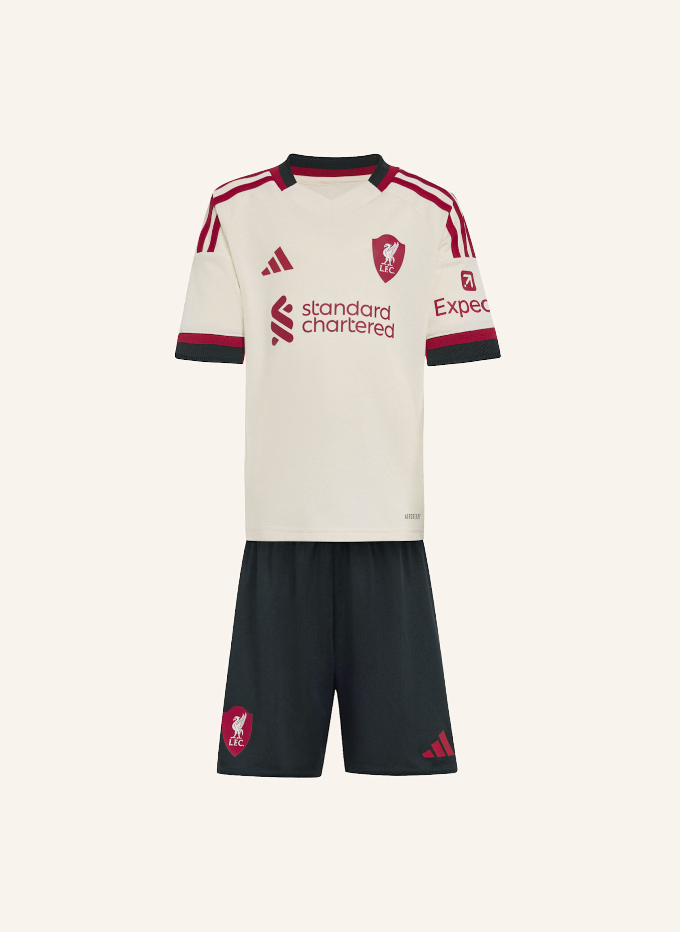 adidas LIVERPOOL FC 25/26 MINI-AUSWÄRTSAUSRÜSTUNG FÜR KINDER: WEISS