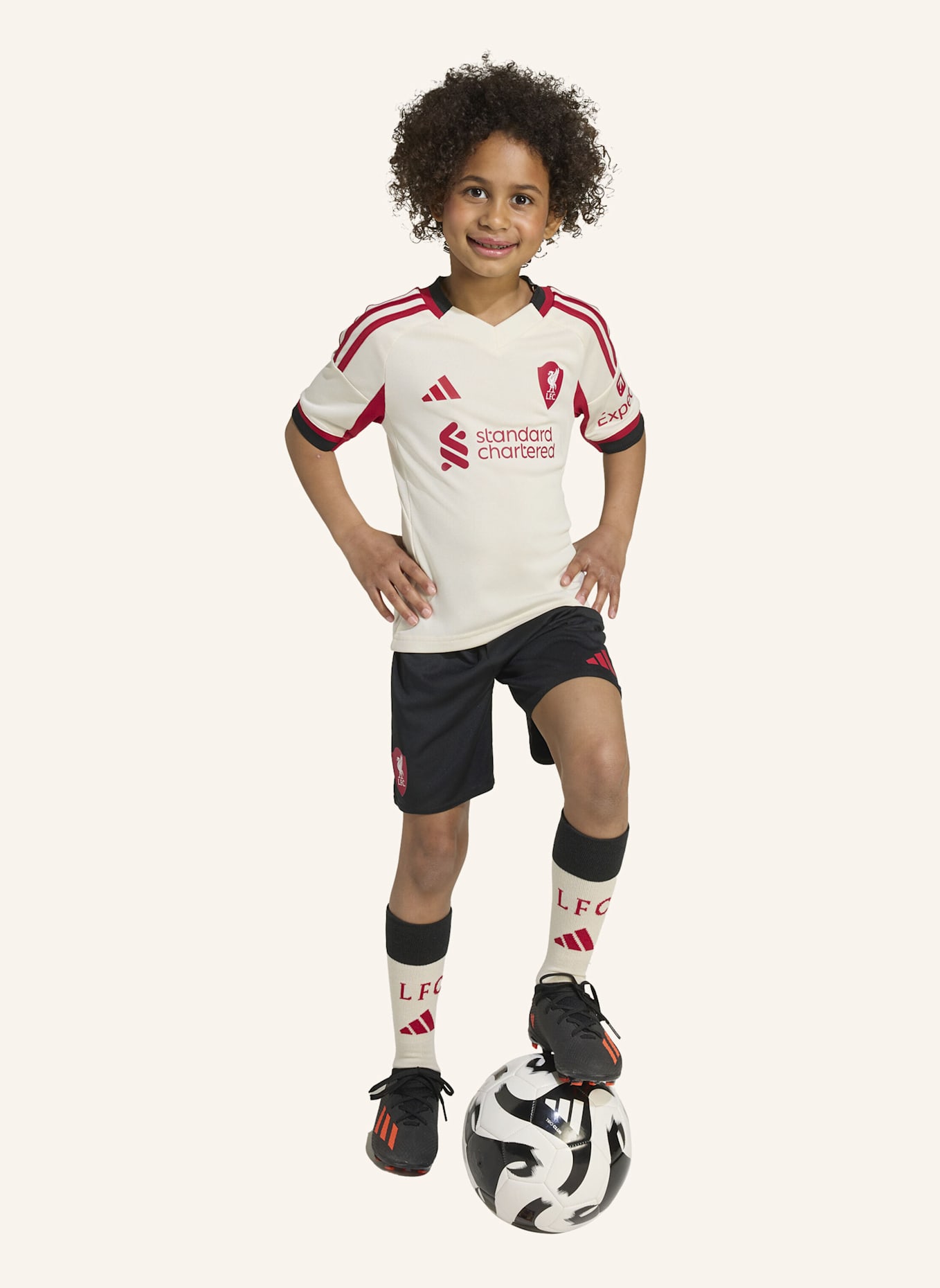 adidas LIVERPOOL FC 25/26 MINI-AUSWÄRTSAUSRÜSTUNG FÜR KINDER: WEISS