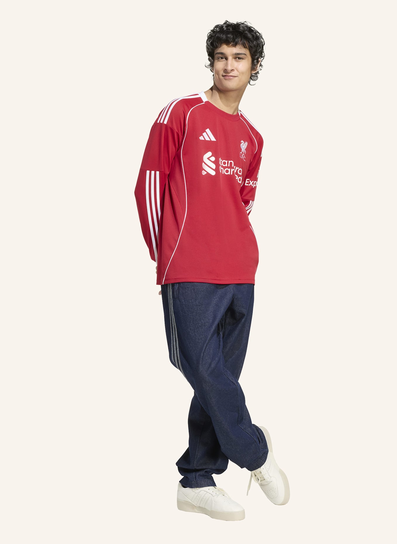 adidas LIVERPOOL FC 25/26 LANGÄRMELIGES HEIMTRIKOT: ROT