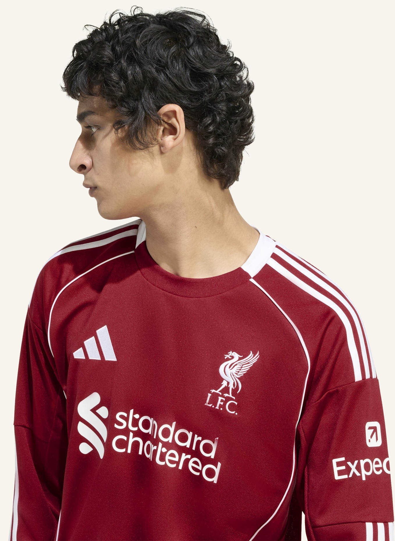 adidas LIVERPOOL FC 25/26 LANGÄRMELIGES HEIMTRIKOT: ROT