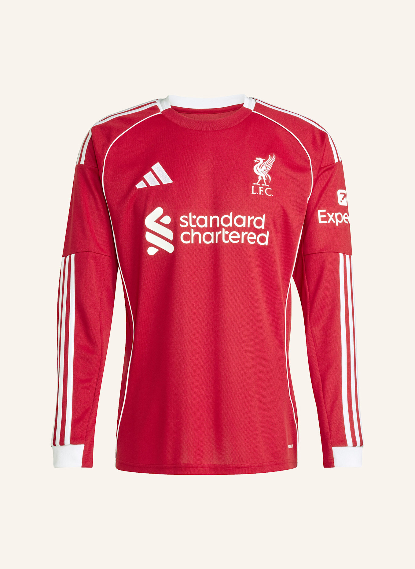 adidas LIVERPOOL FC 25/26 LANGÄRMELIGES HEIMTRIKOT: ROT
