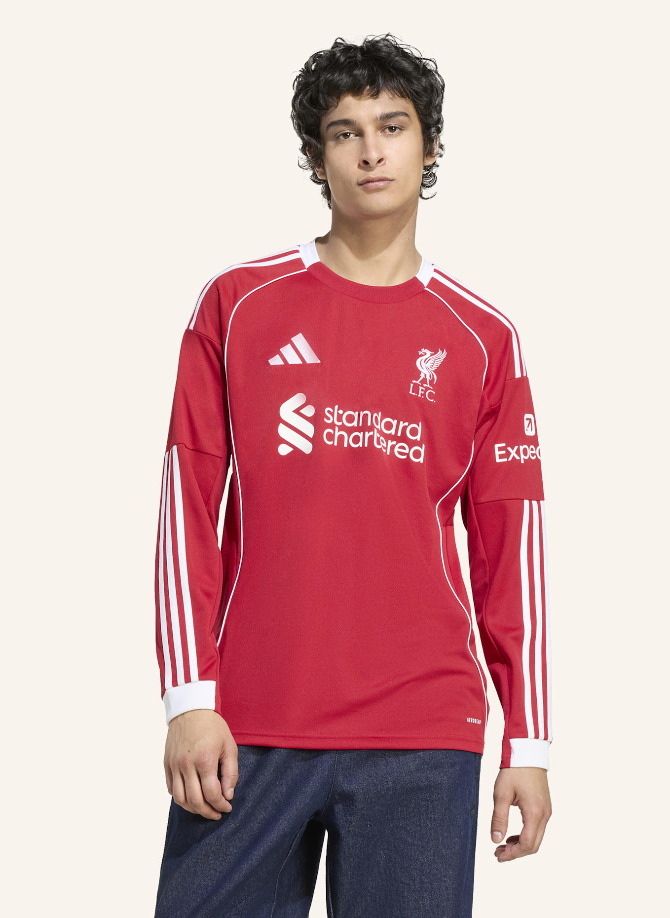 adidas LIVERPOOL FC 25/26 LANGÄRMELIGES HEIMTRIKOT: ROT