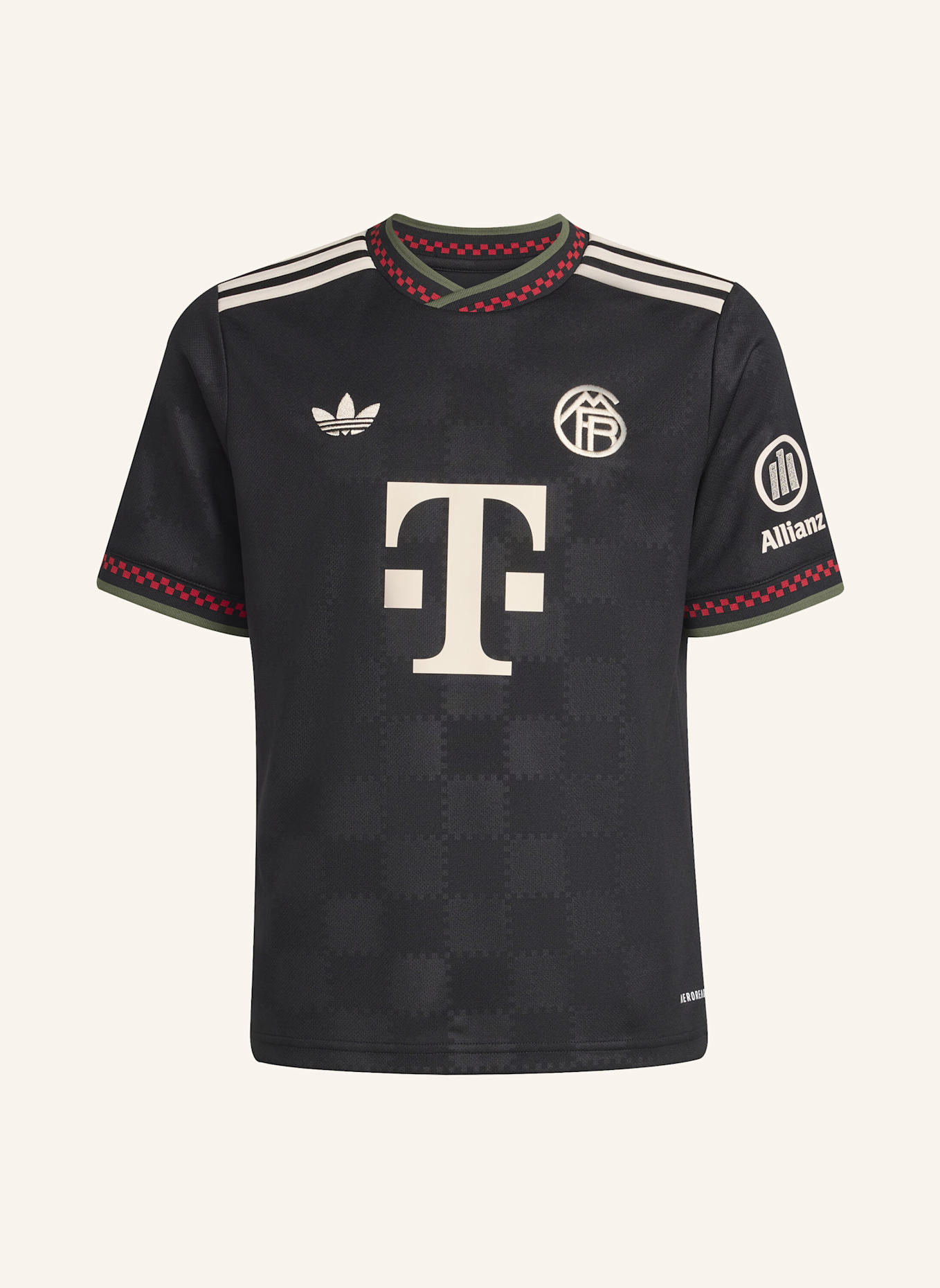 adidas FC BAYERN 25/26 KIDS AUSWEICHTRIKOT: SCHWARZ/ BEIGE