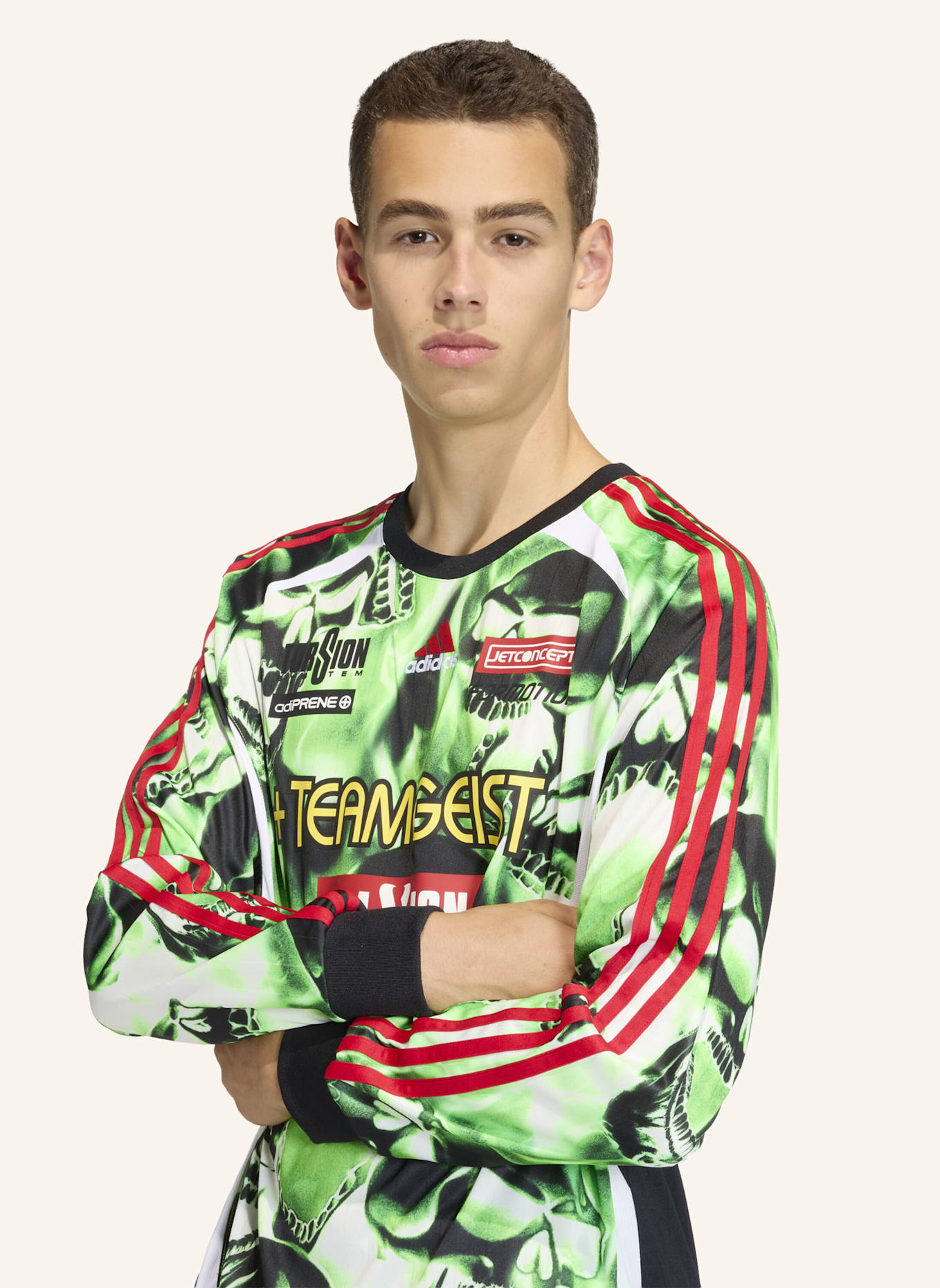 adidas Originals TEAMGEIST MOTO AOP TRIKOT: GRÜN