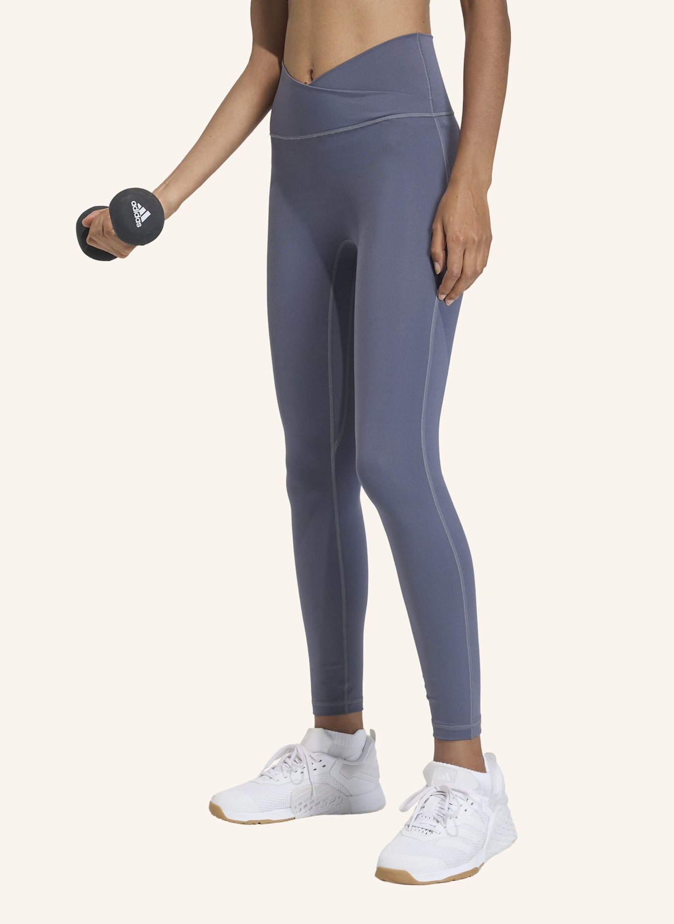 adidas 3-STREIFEN STUDIO ALL ME 7/8 X-OVER LEGGINGS: LILA