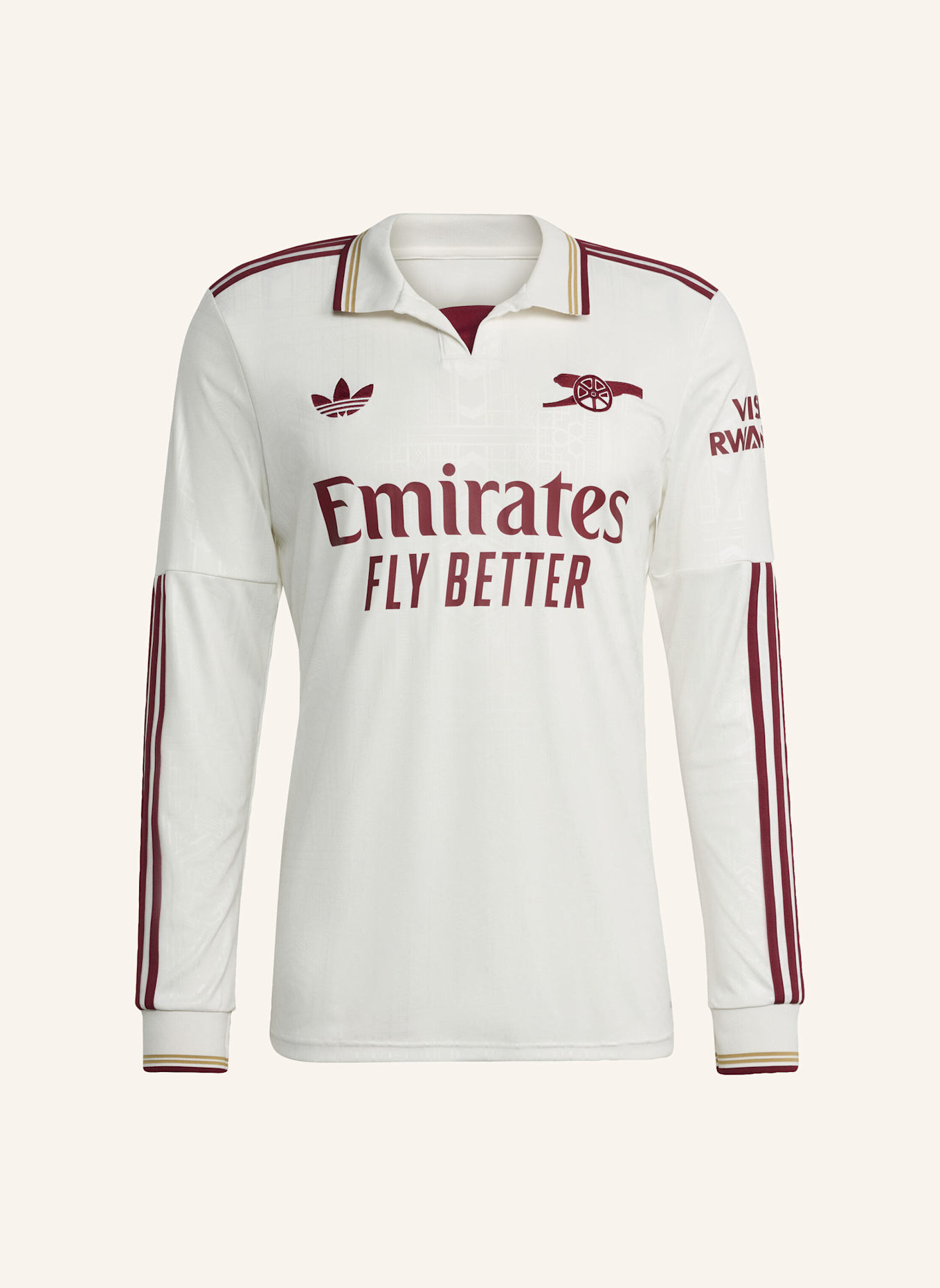 adidas FC ARSENAL 25/26 LANGARM-AUSWEICHTRIKOT: WEISS/ ROT