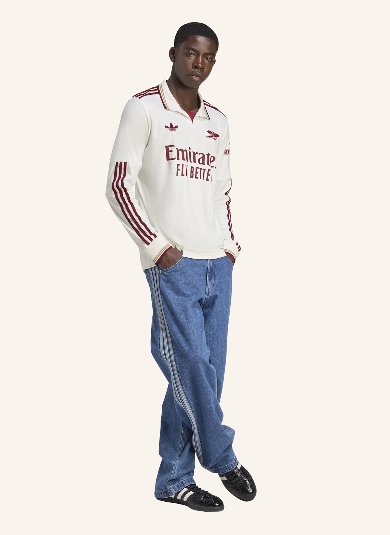 adidas FC ARSENAL 25/26 LANGARM-AUSWEICHTRIKOT: WEISS/ ROT
